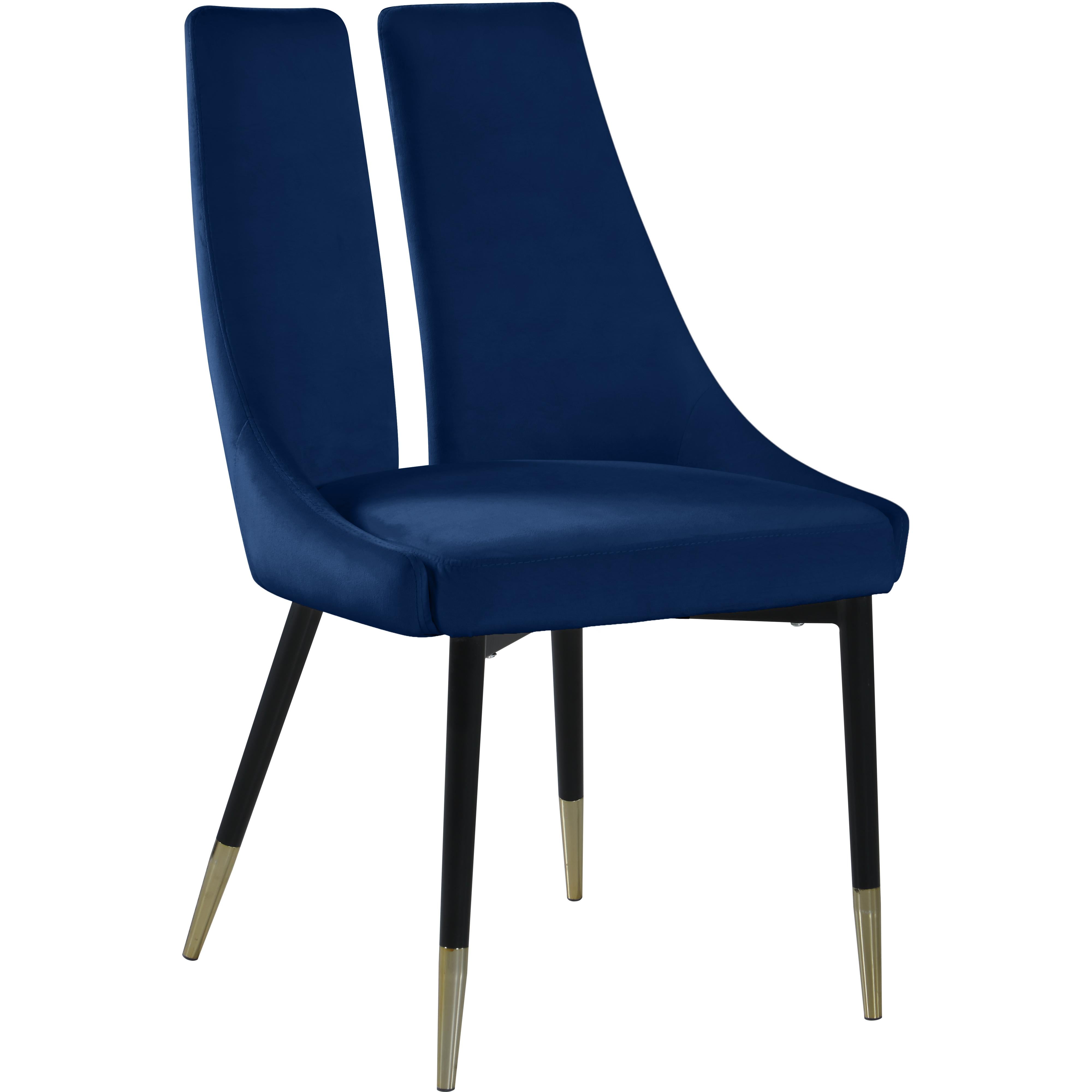 Meridian Sleek Navy Velvet Dining Chair