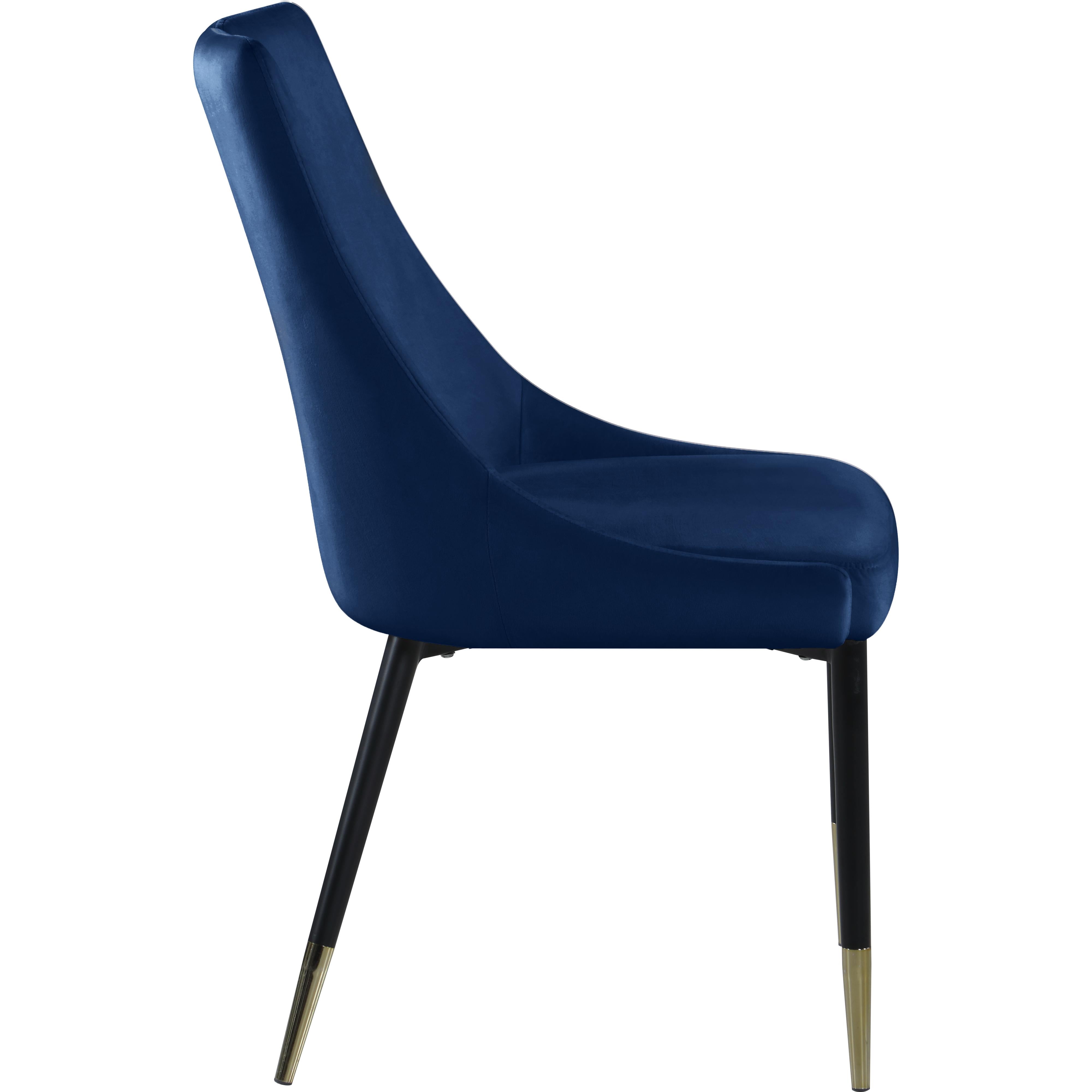 Meridian Sleek Navy Velvet Dining Chair