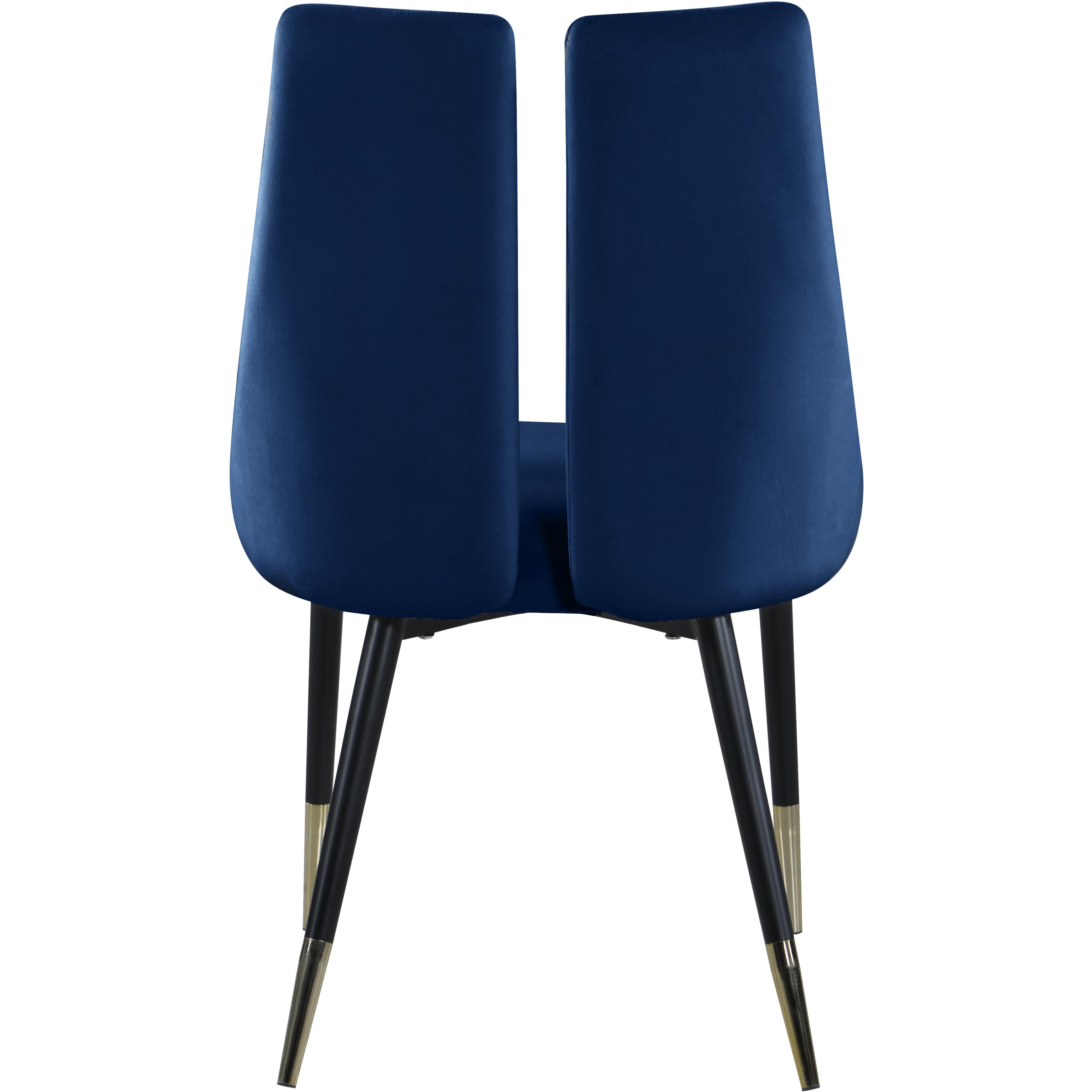 Meridian Sleek Navy Velvet Dining Chair