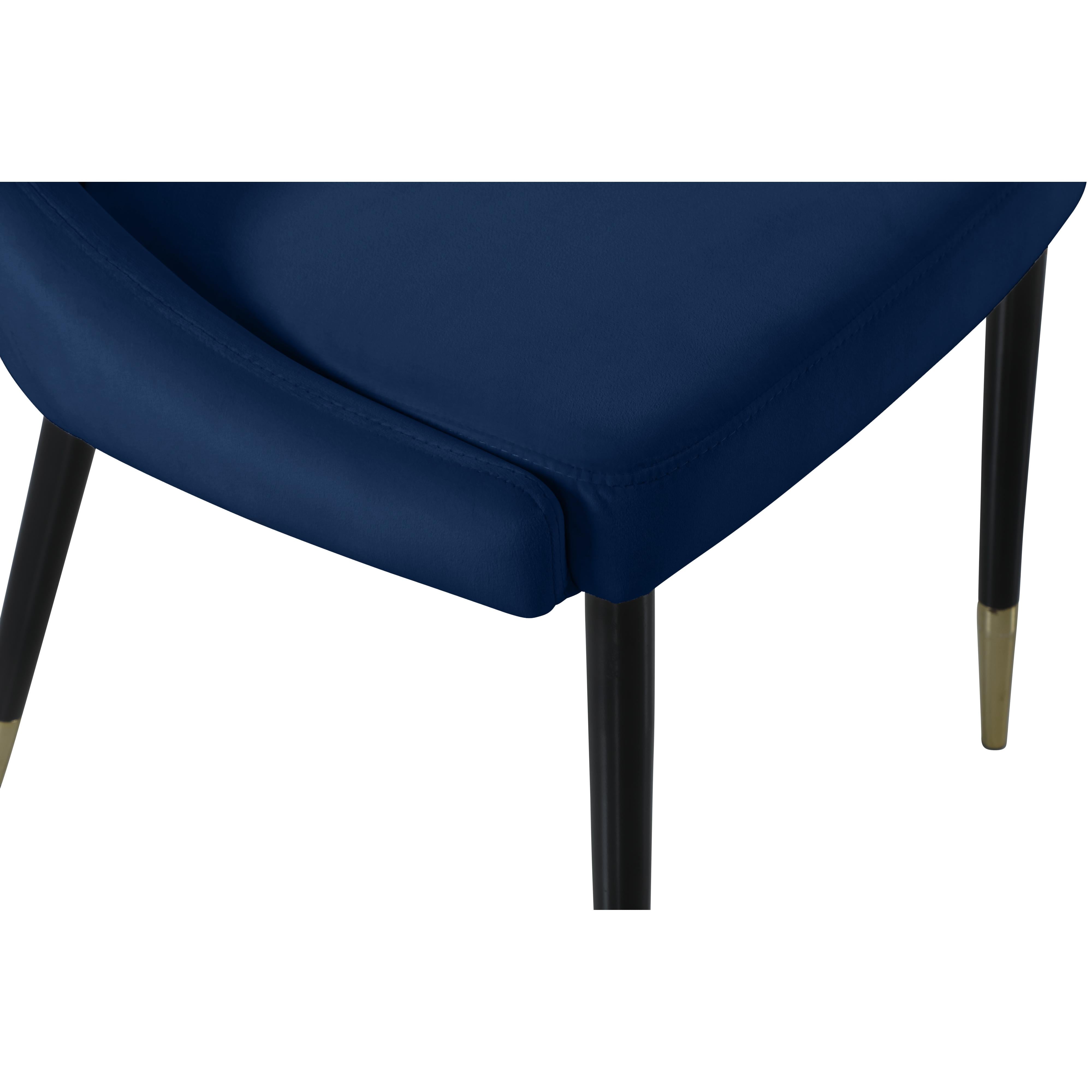 Meridian Sleek Navy Velvet Dining Chair