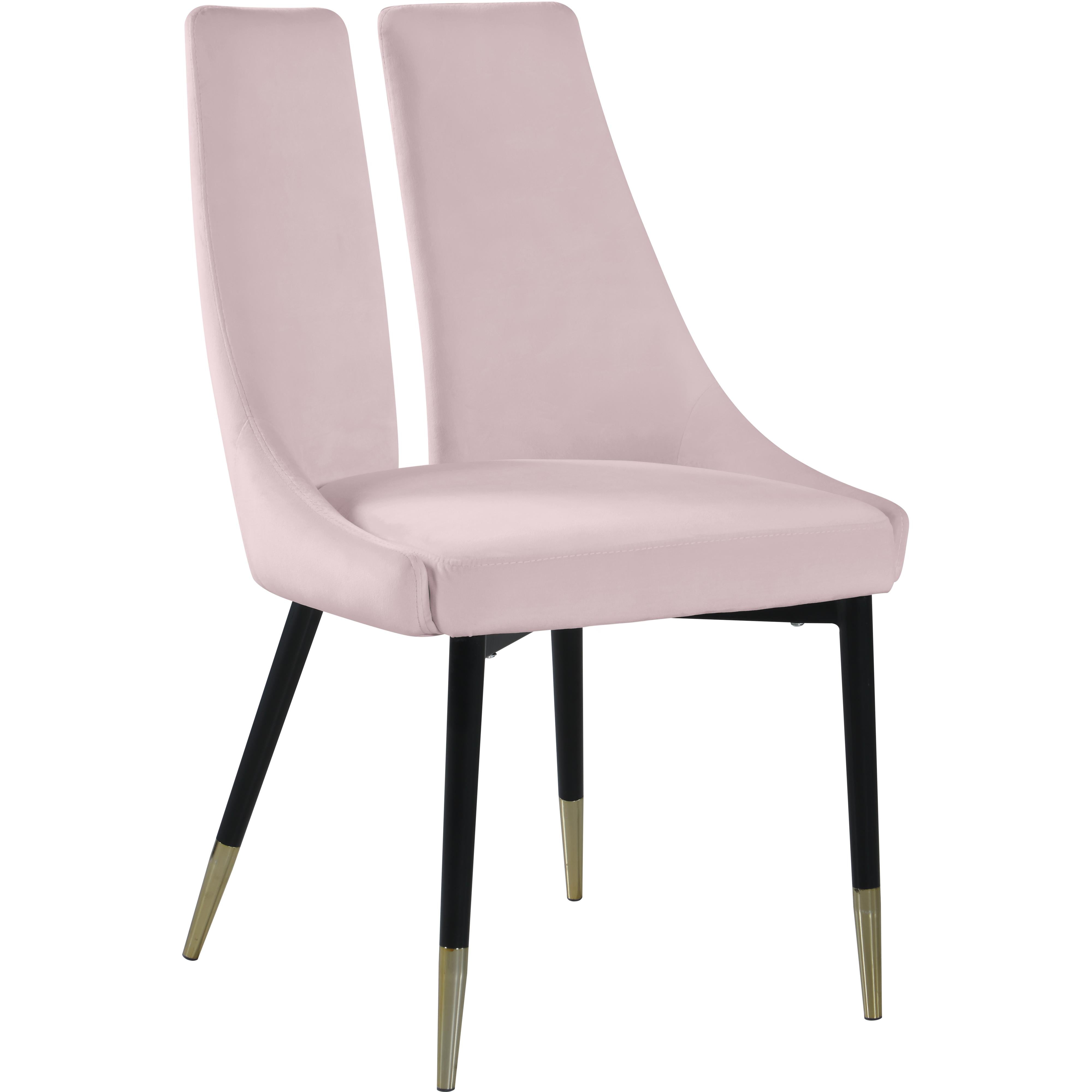 Meridian Sleek Pink Velvet Dining Chair