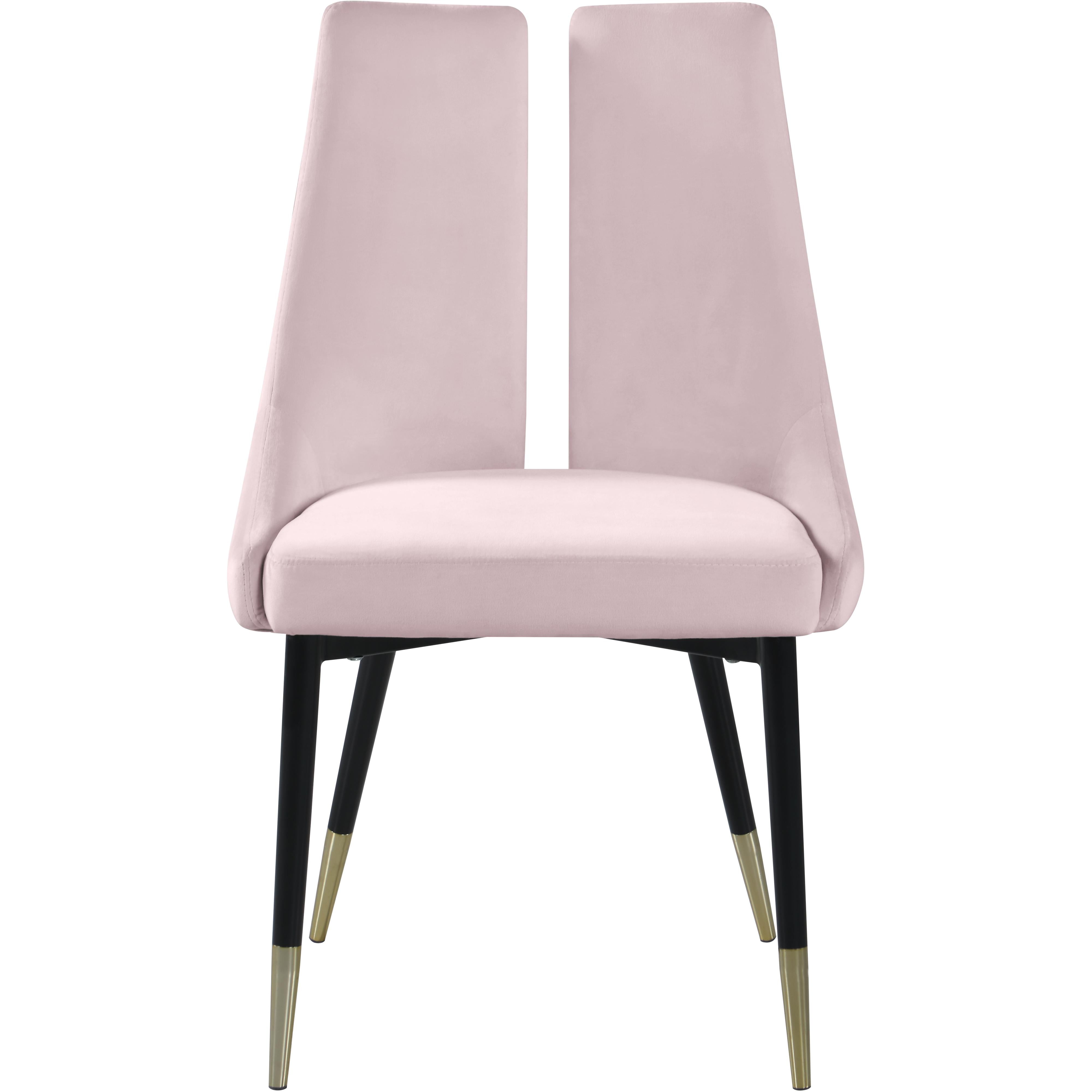 Meridian Sleek Pink Velvet Dining Chair