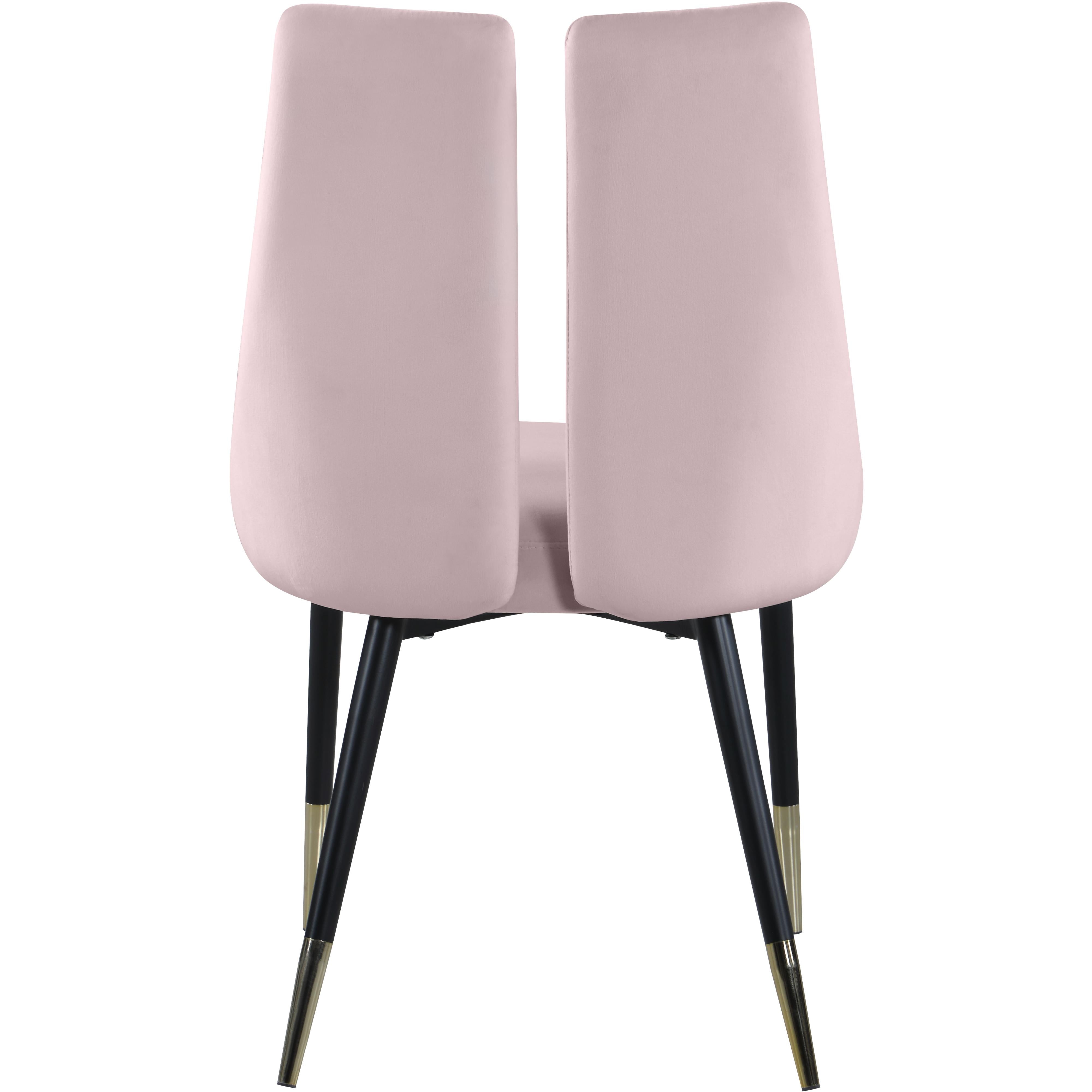 Meridian Sleek Pink Velvet Dining Chair