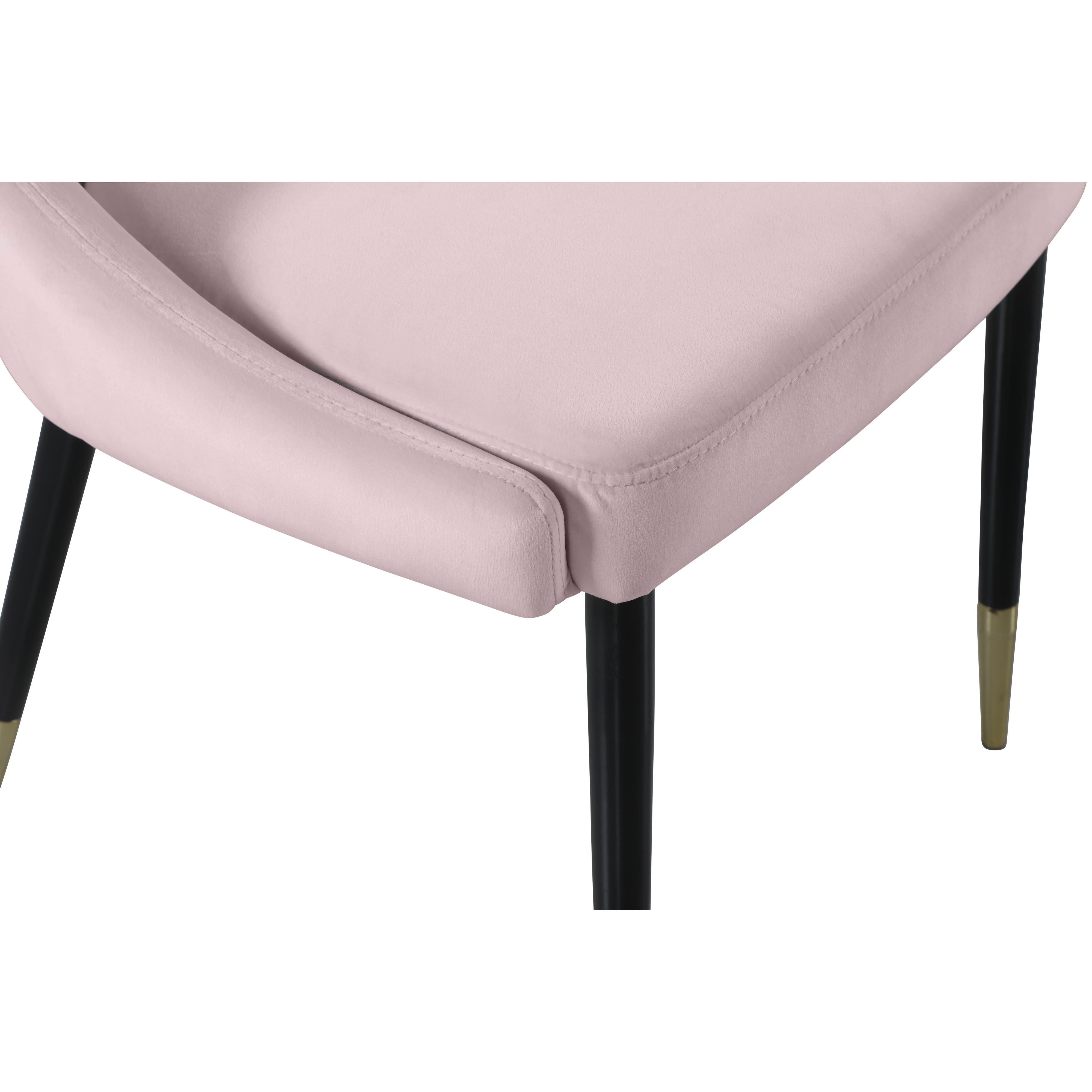 Meridian Sleek Pink Velvet Dining Chair