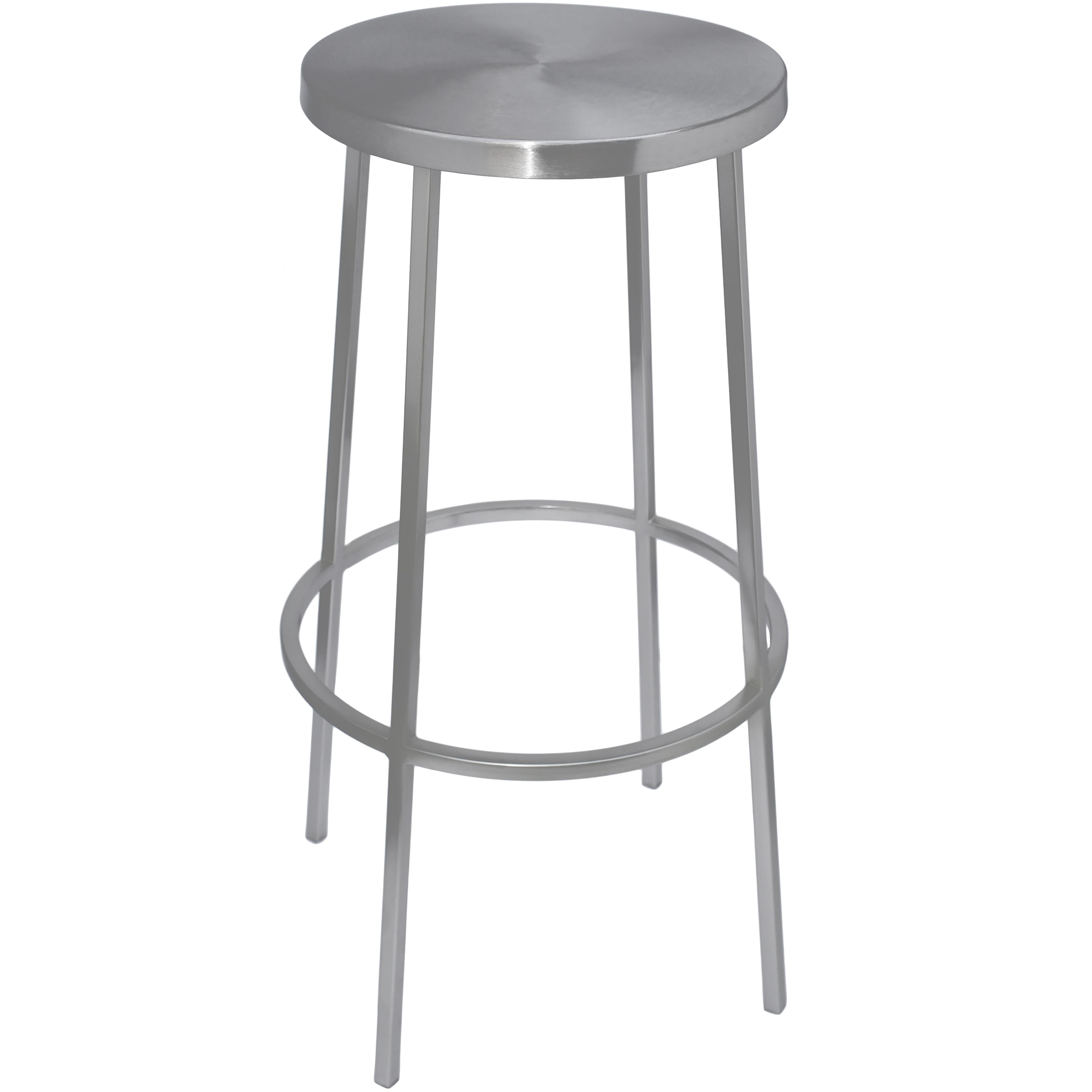 Meridian Tyson Silver Iron Bar Stool