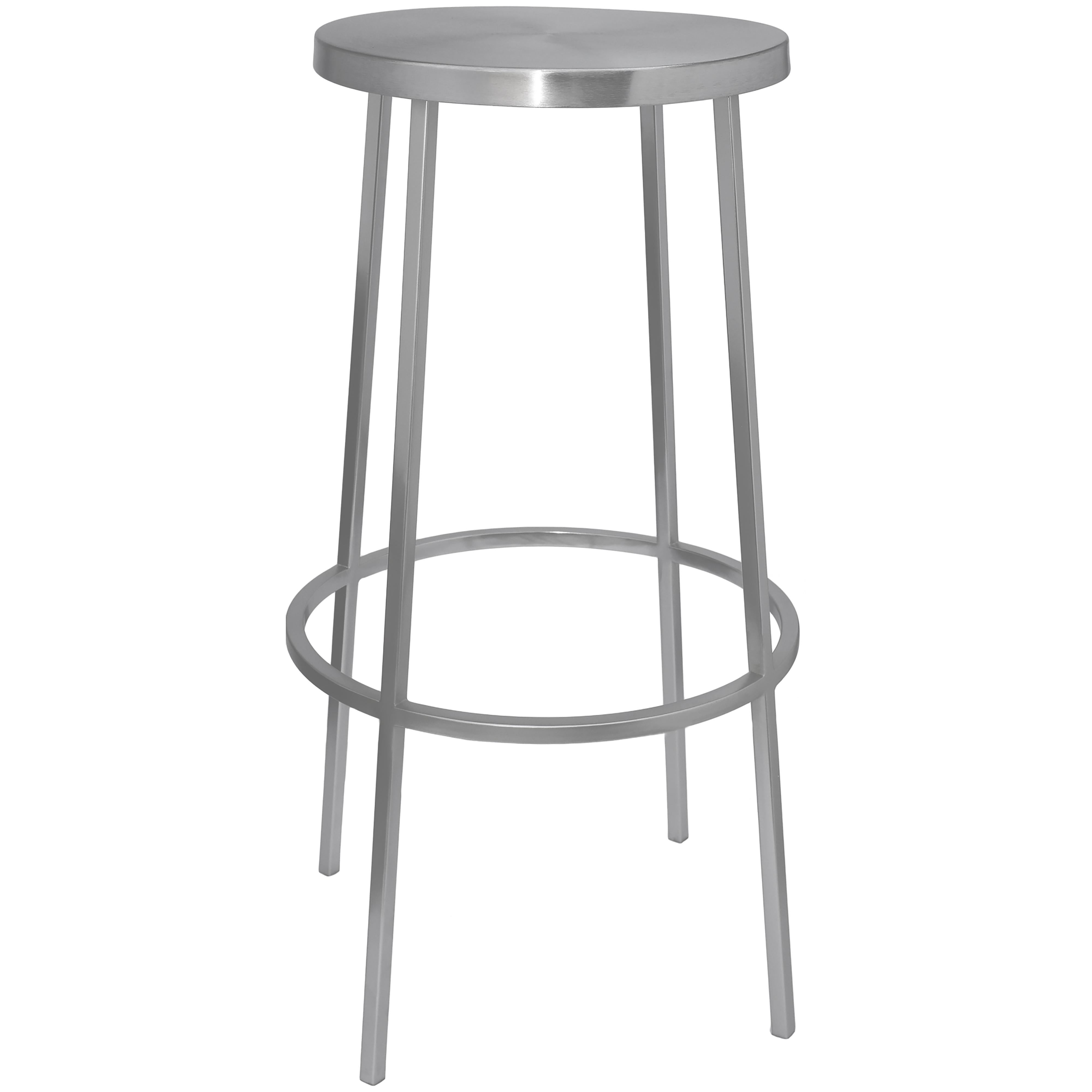 Meridian Tyson Silver Iron Bar Stool