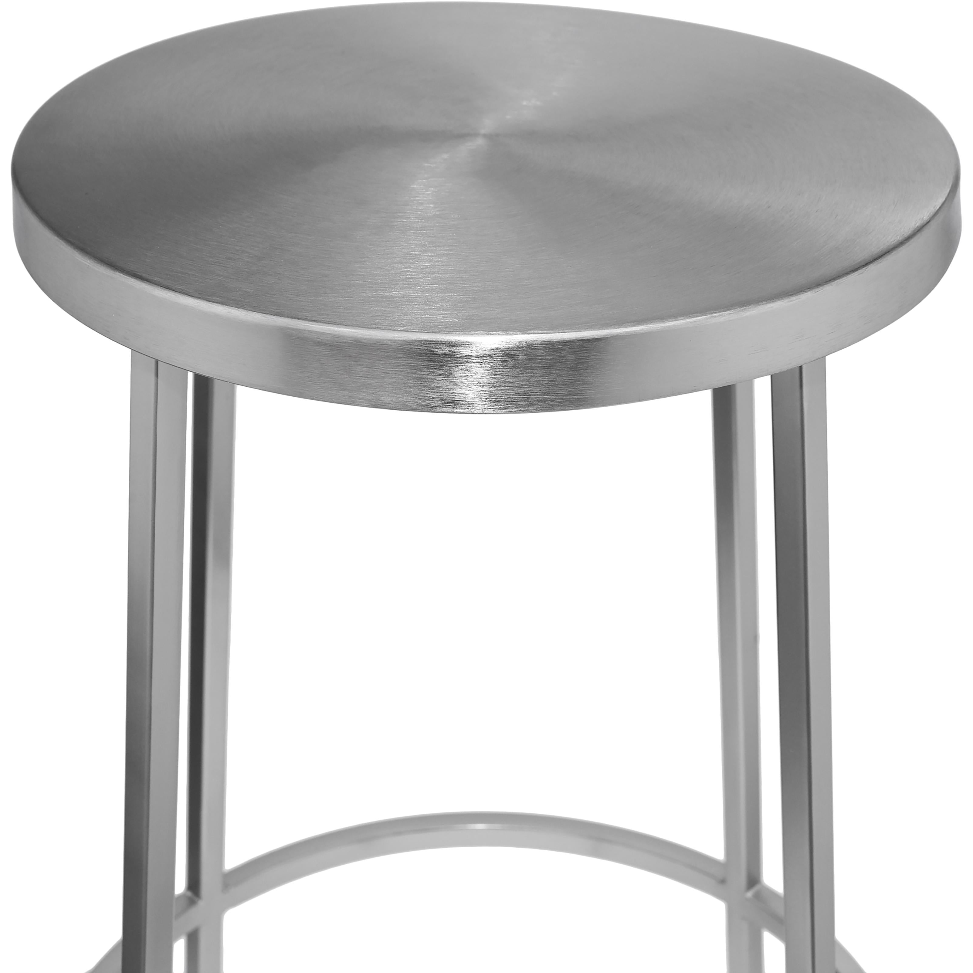 Meridian Tyson Silver Iron Bar Stool