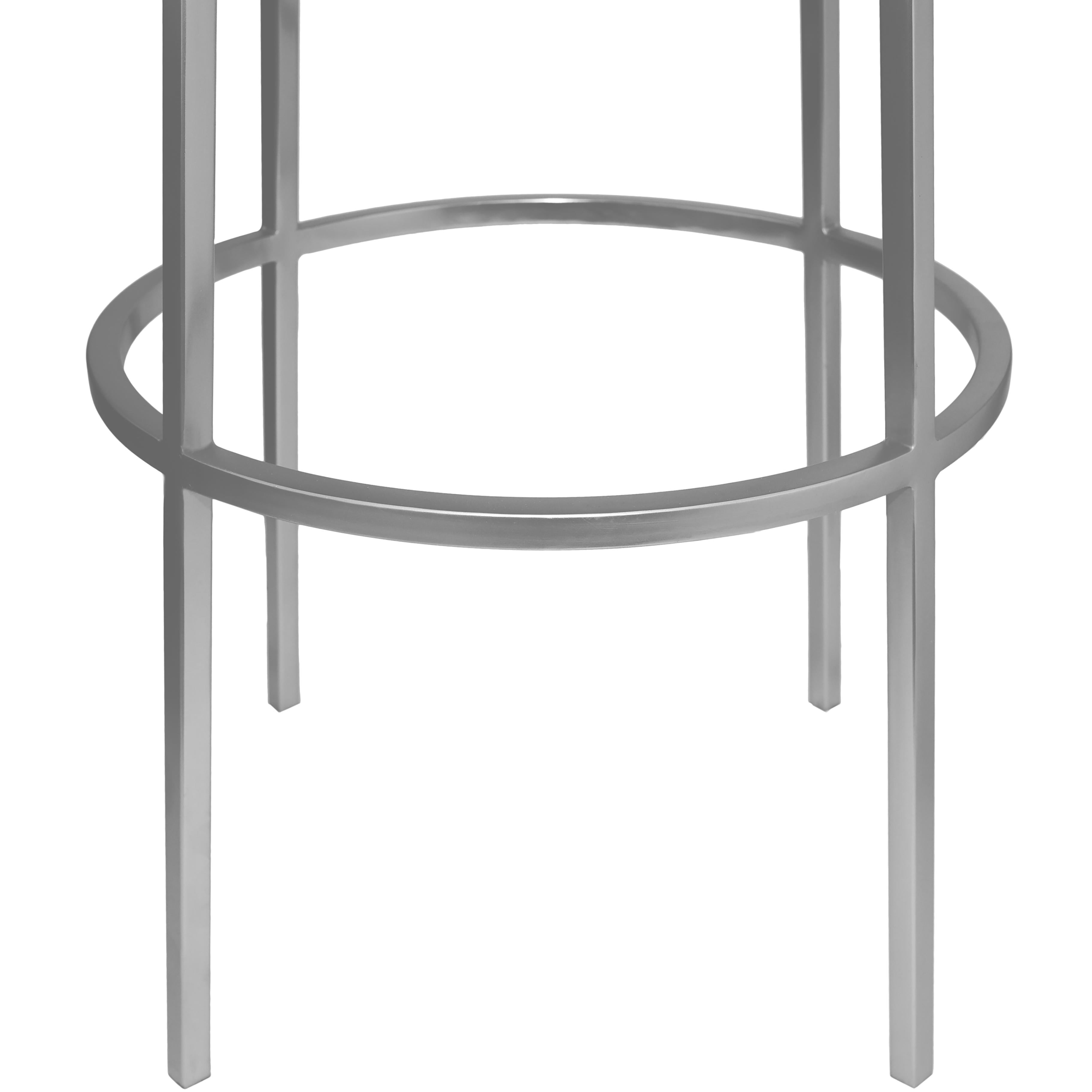 Meridian Tyson Silver Iron Bar Stool