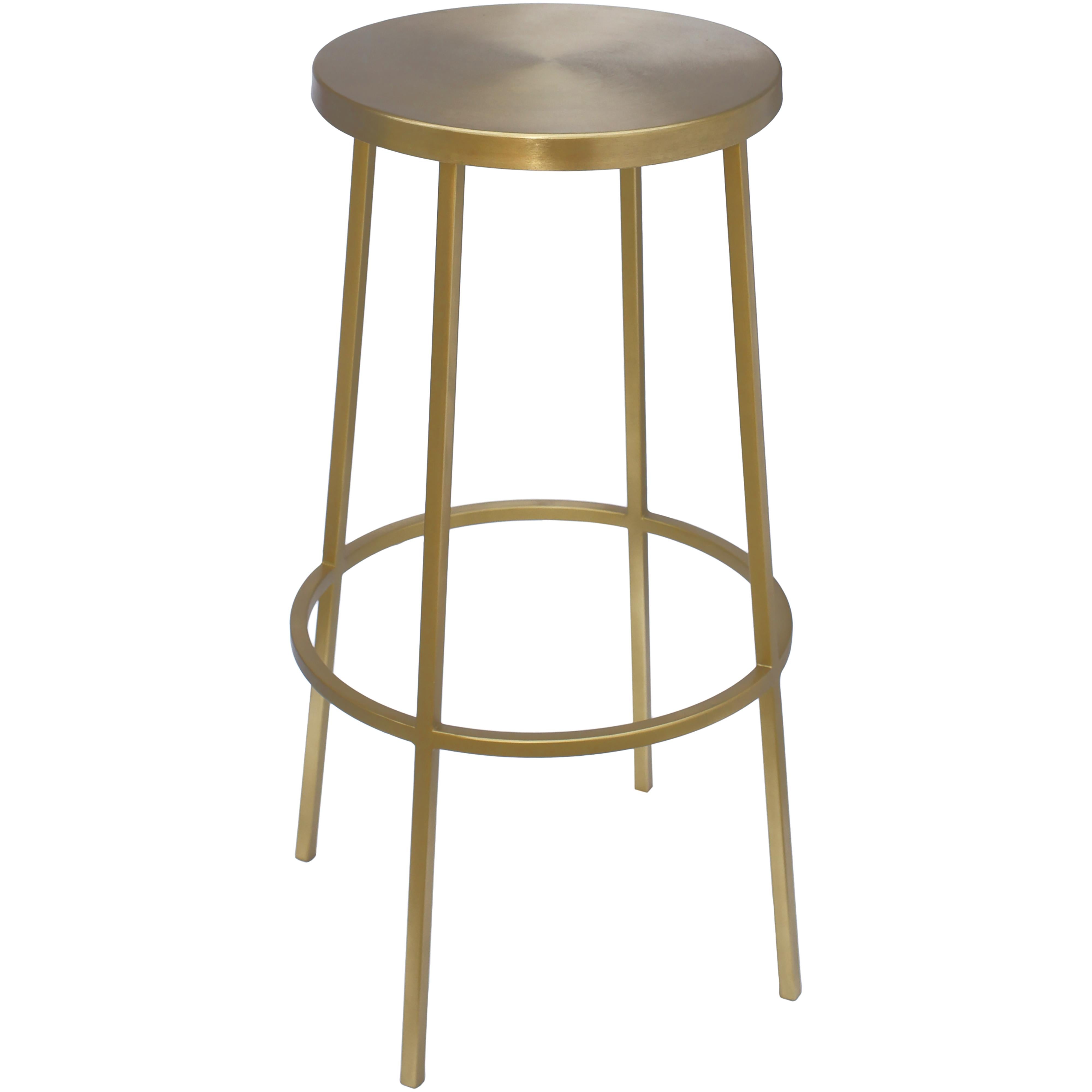 Meridian Tyson Gold Iron Bar Stool