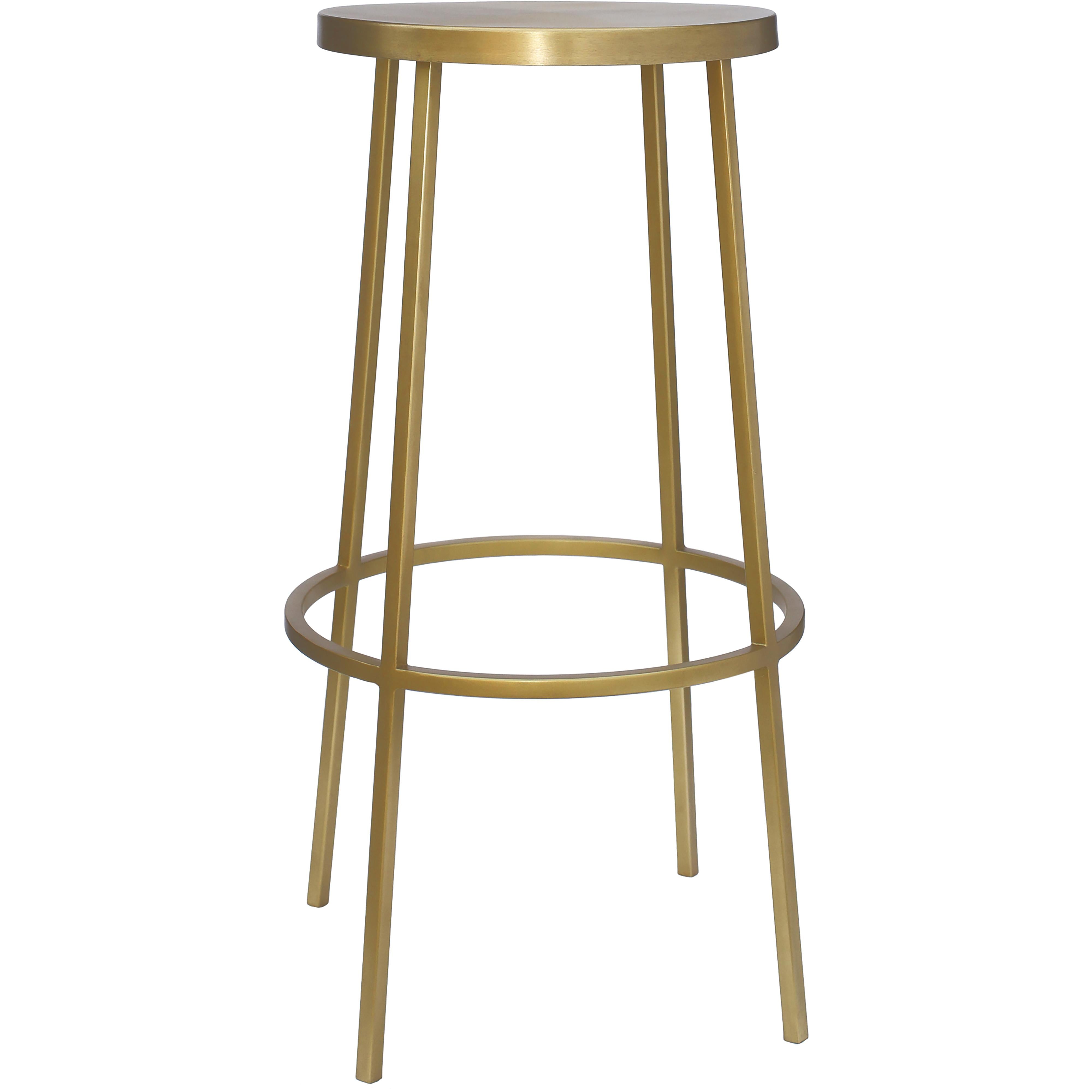 Meridian Tyson Gold Iron Bar Stool