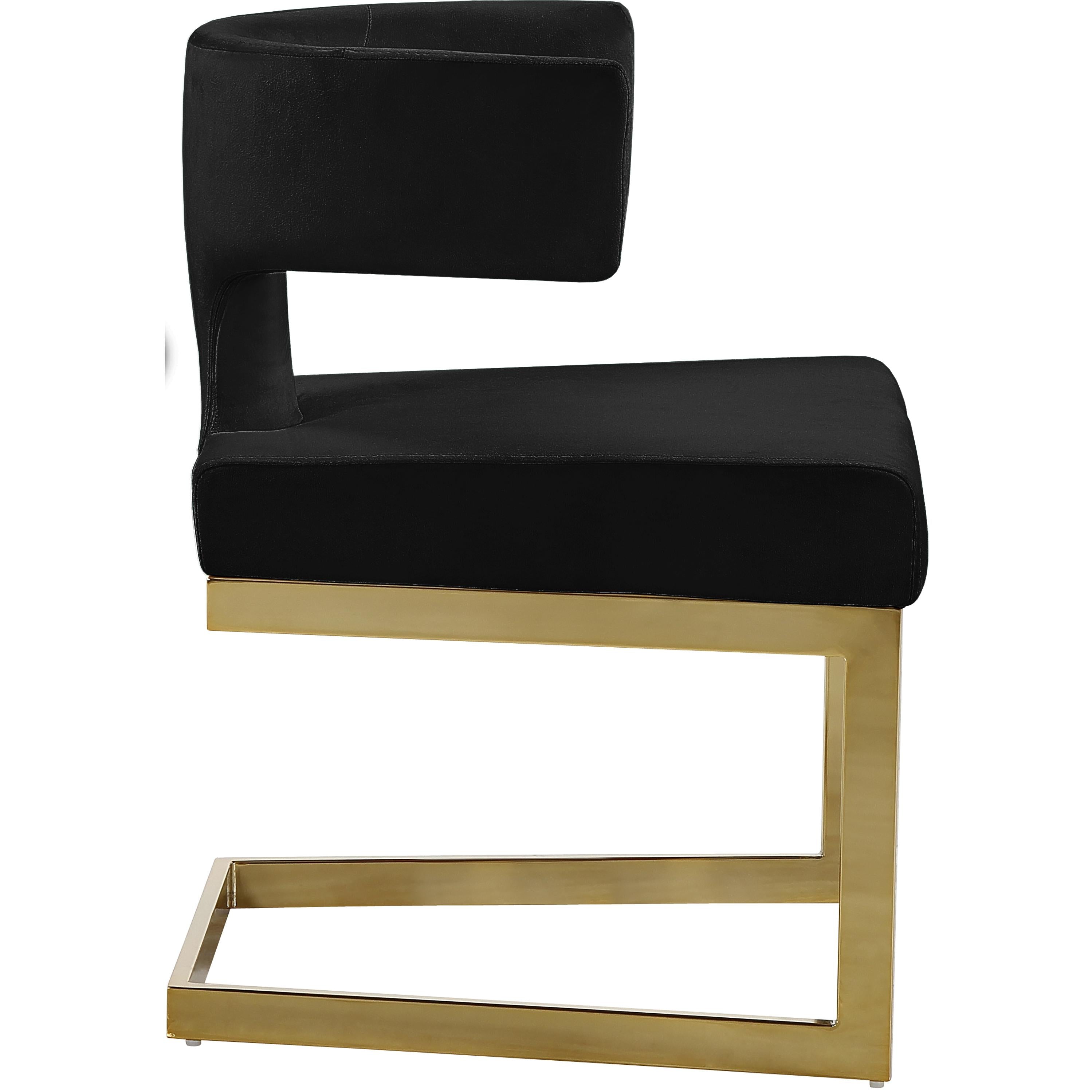 Meridian Alexandra Black Velvet Dining Chair