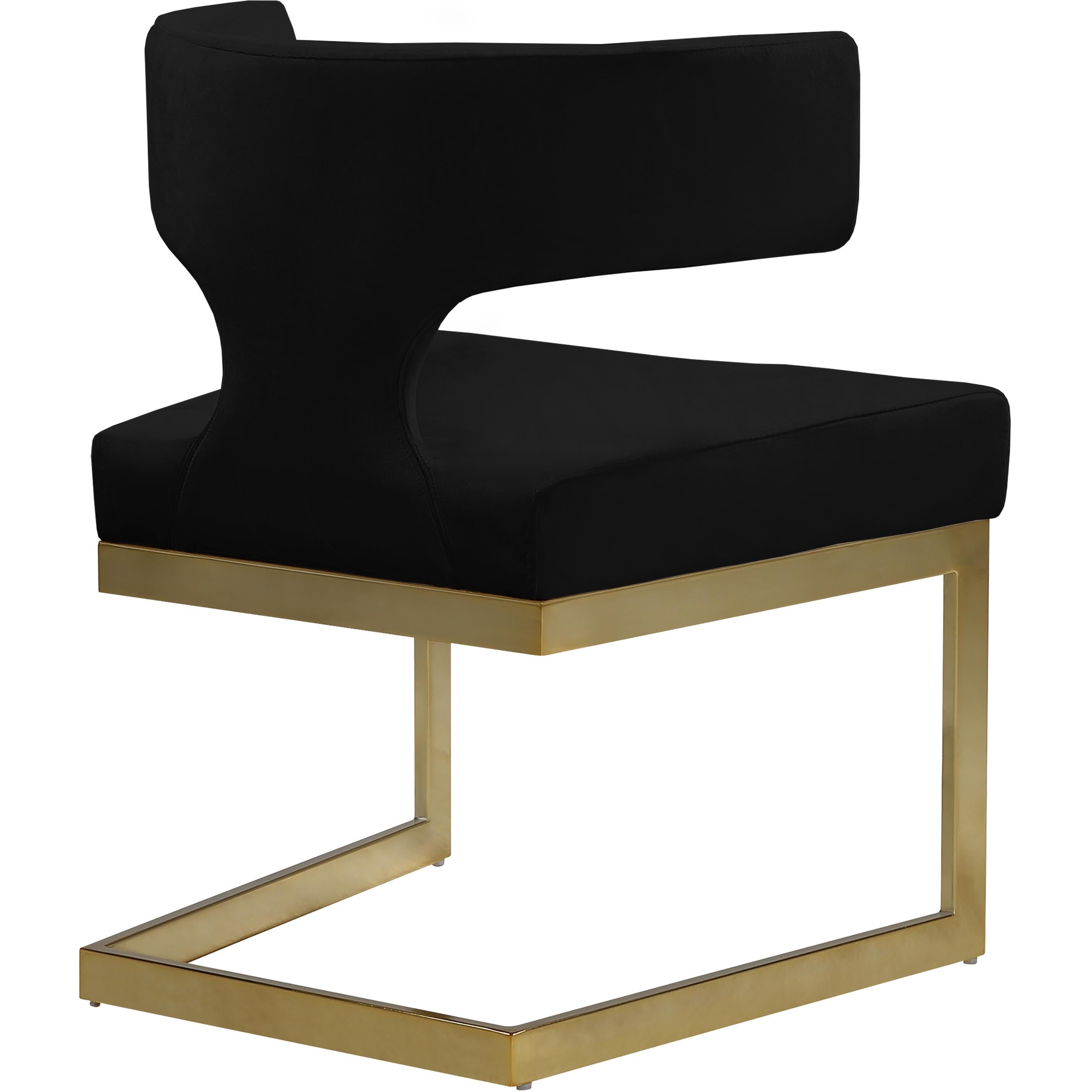 Meridian Alexandra Black Velvet Dining Chair