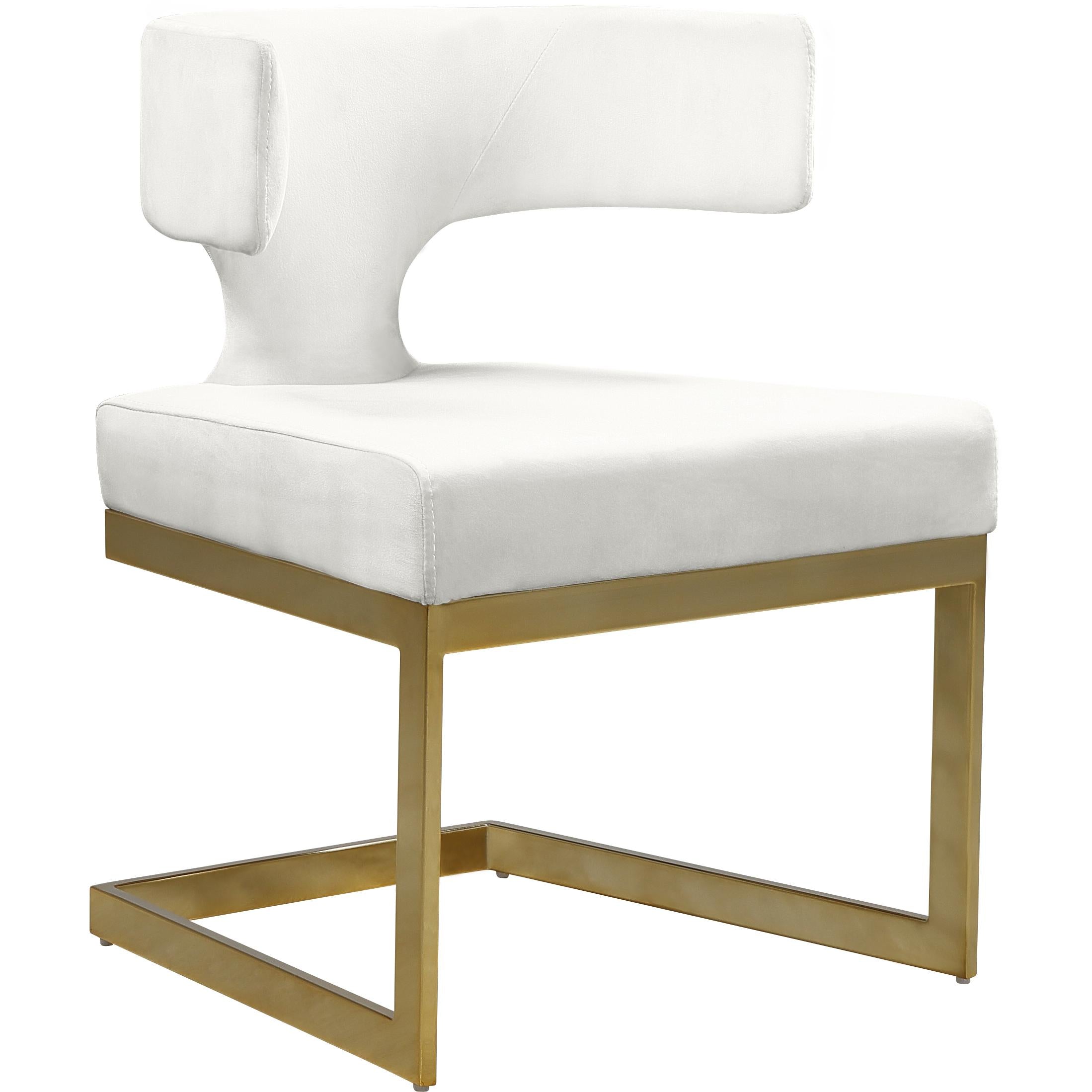 Meridian Alexandra Cream Velvet Dining Chair