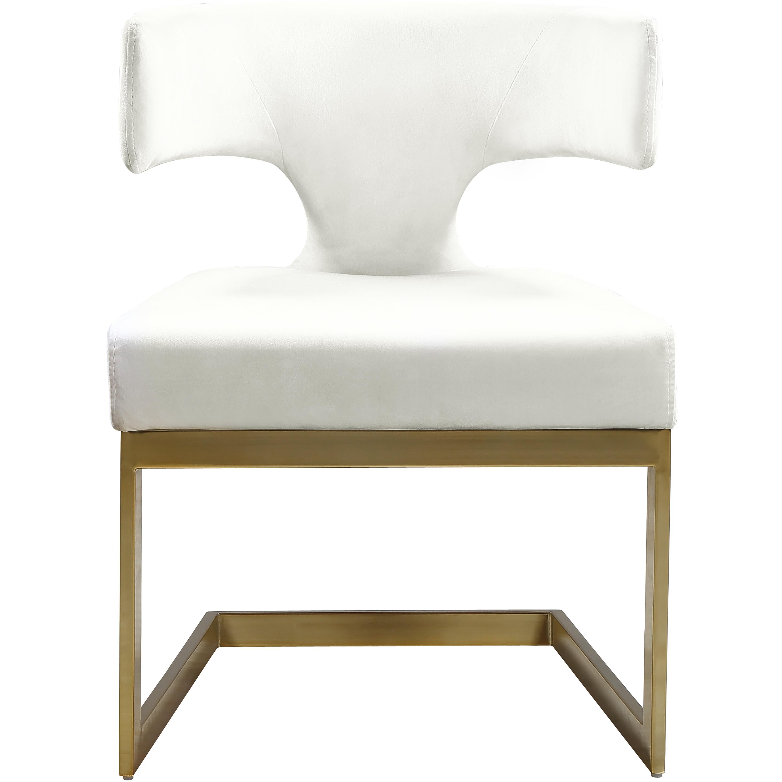 Meridian Alexandra Cream Velvet Dining Chair