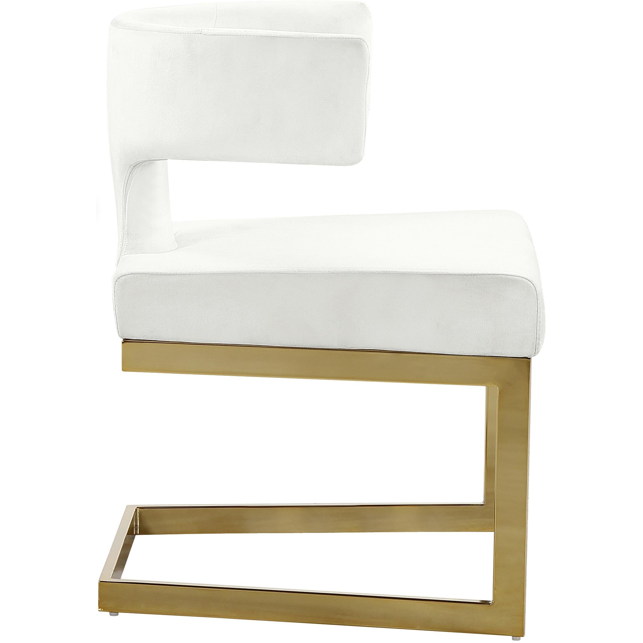 Meridian Alexandra Cream Velvet Dining Chair