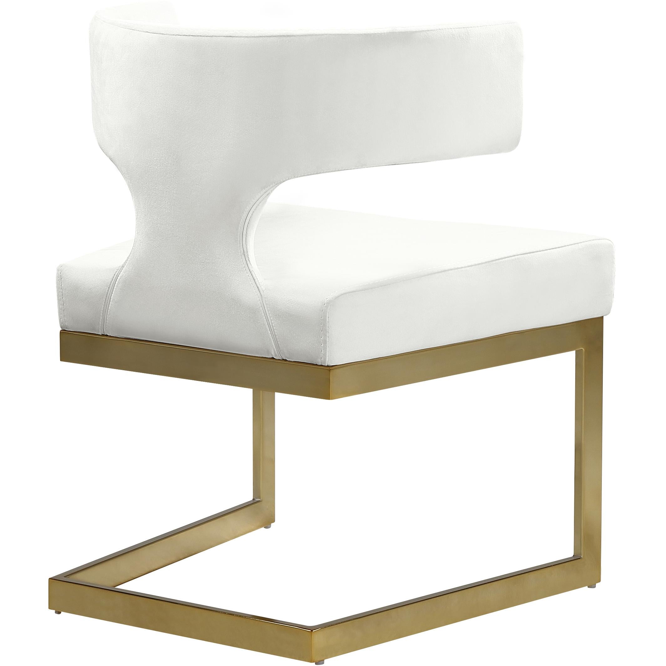 Meridian Alexandra Cream Velvet Dining Chair