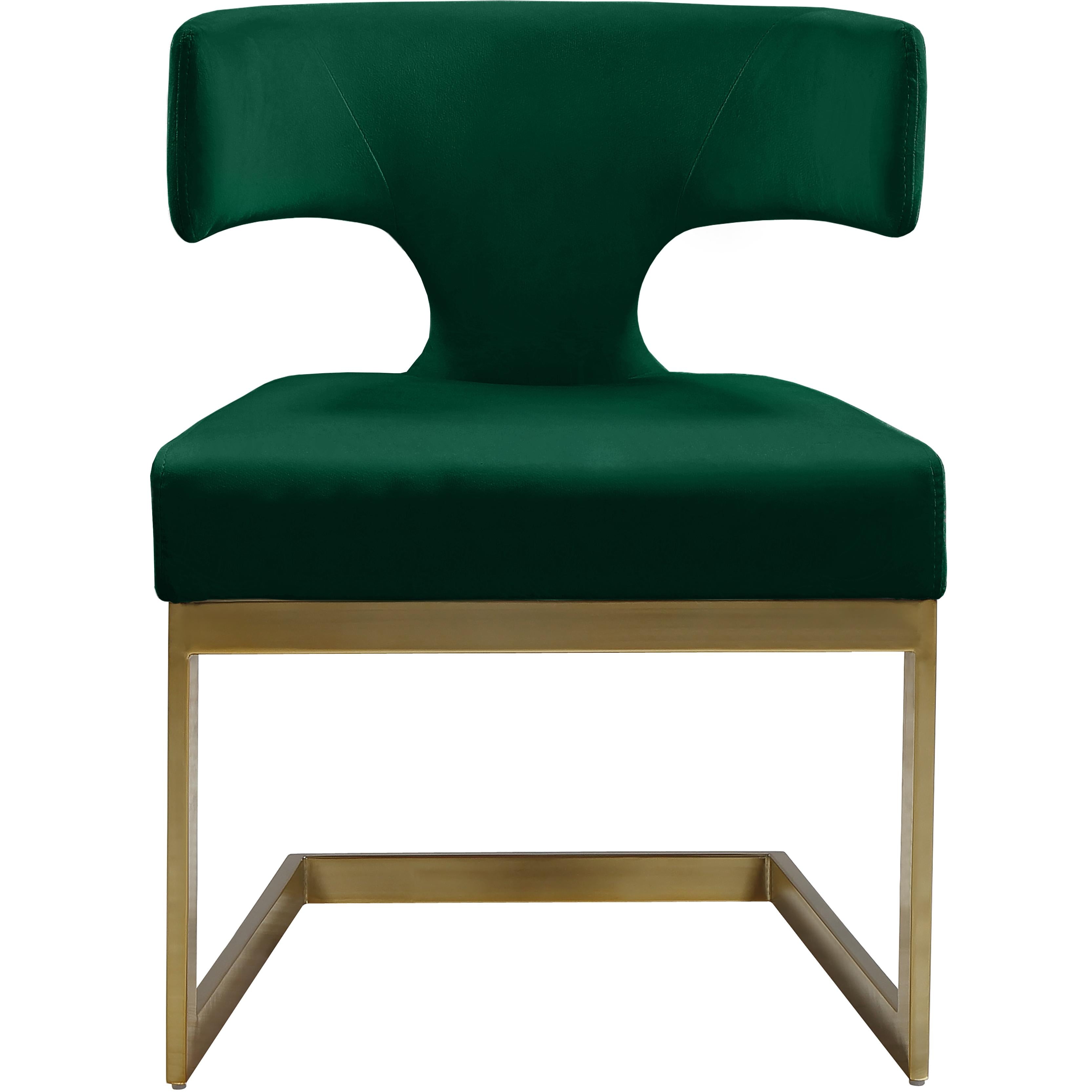 Meridian Alexandra Green Velvet Dining Chair