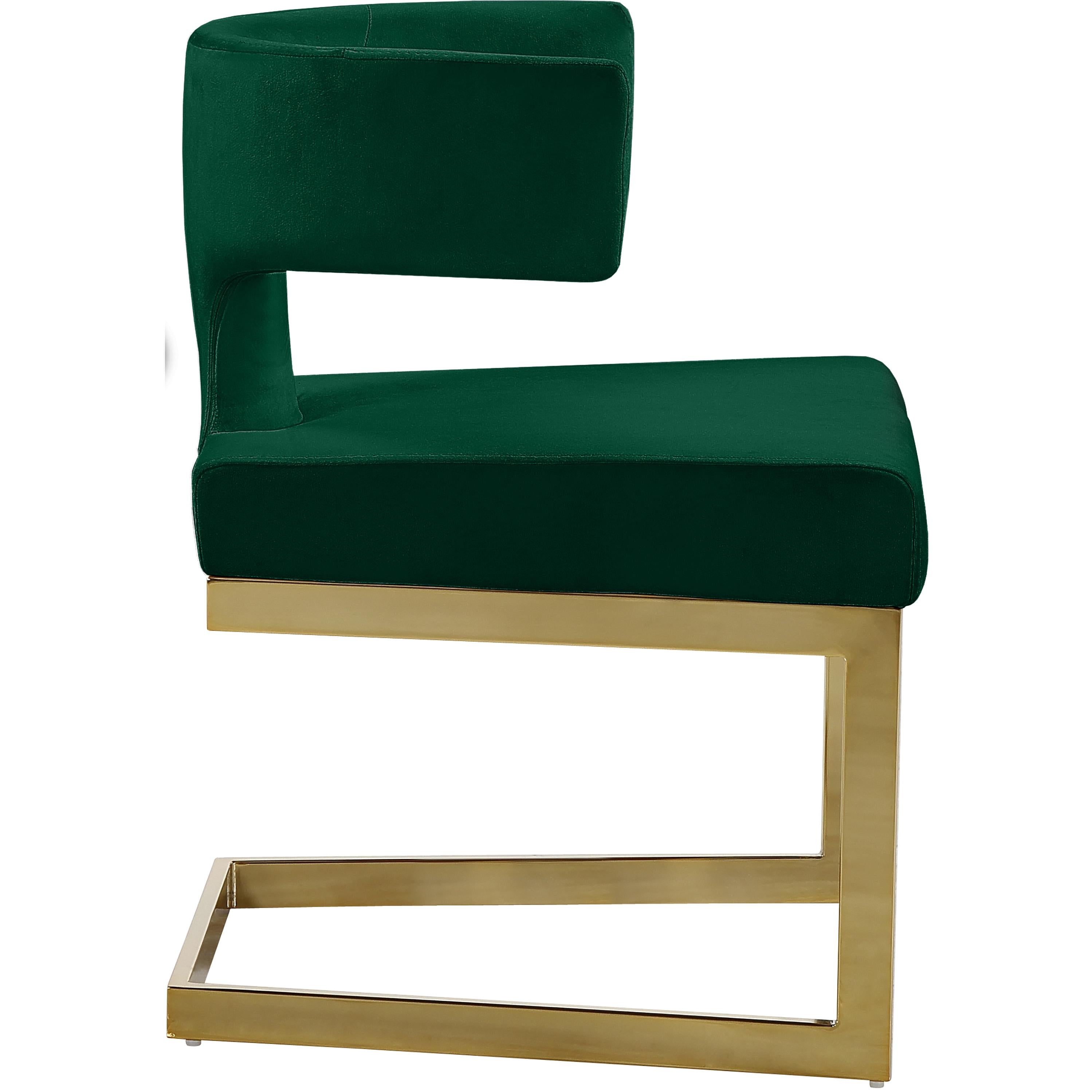 Meridian Alexandra Green Velvet Dining Chair