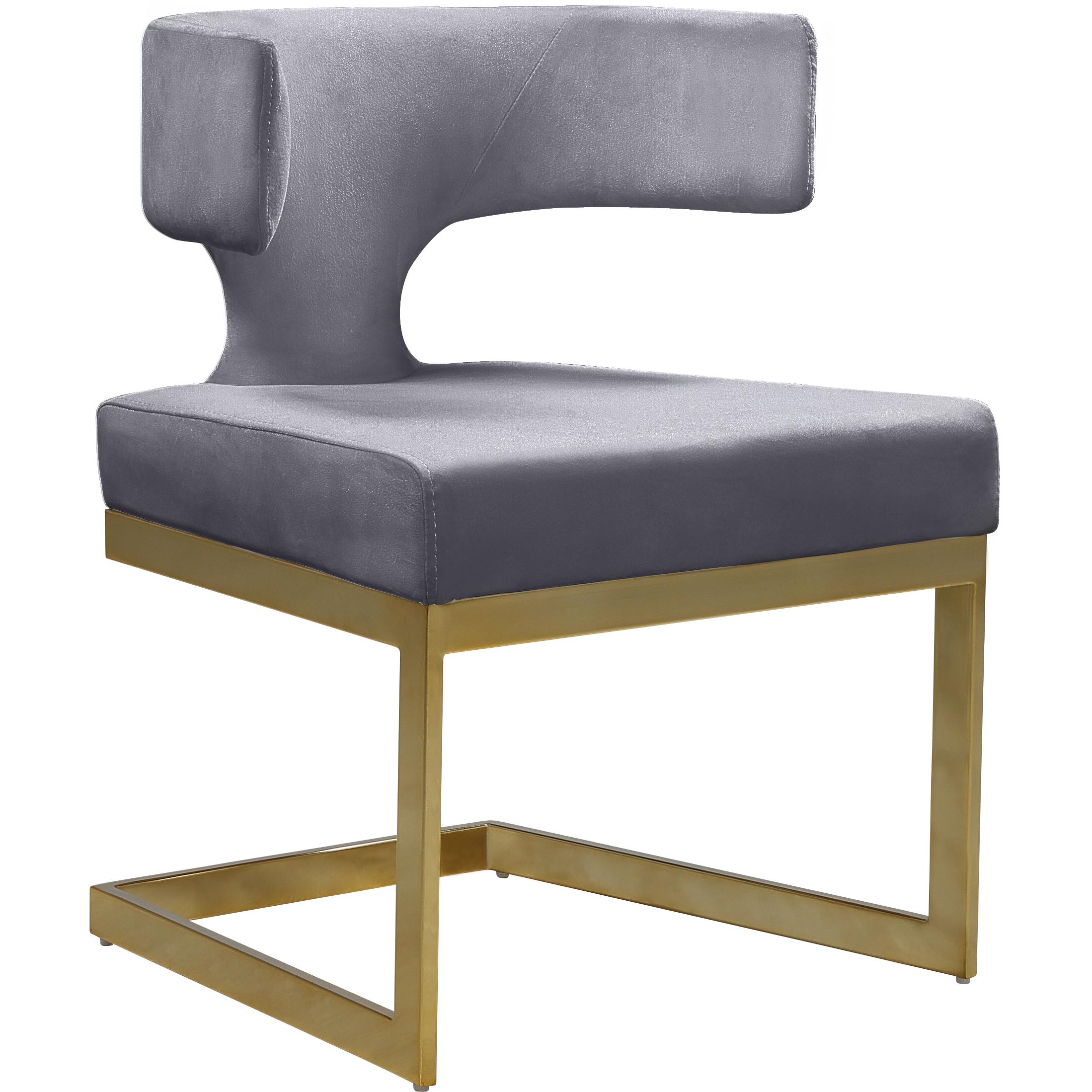 Meridian Alexandra Grey Velvet Dining Chair