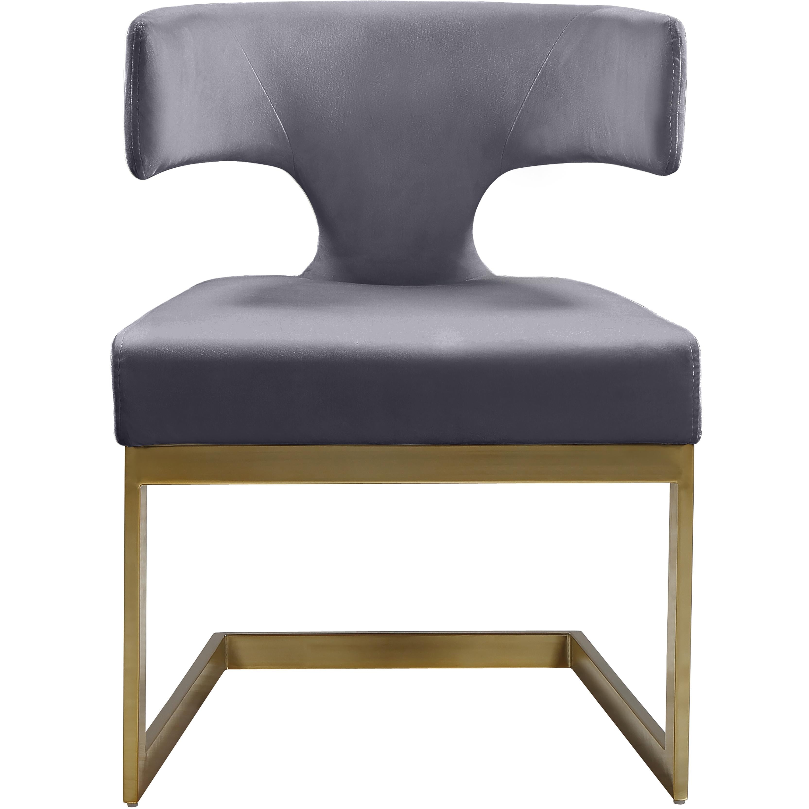 Meridian Alexandra Grey Velvet Dining Chair