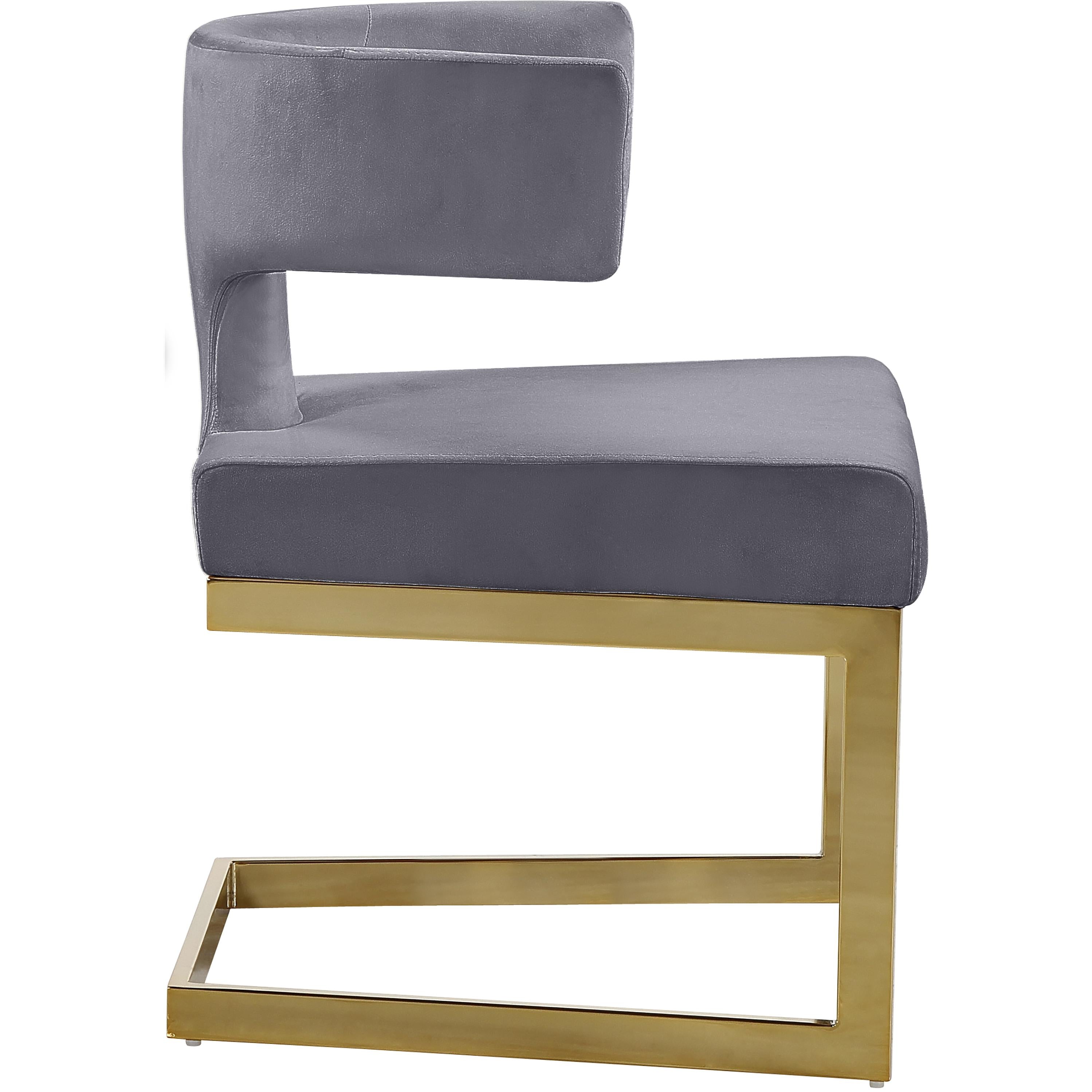 Meridian Alexandra Grey Velvet Dining Chair