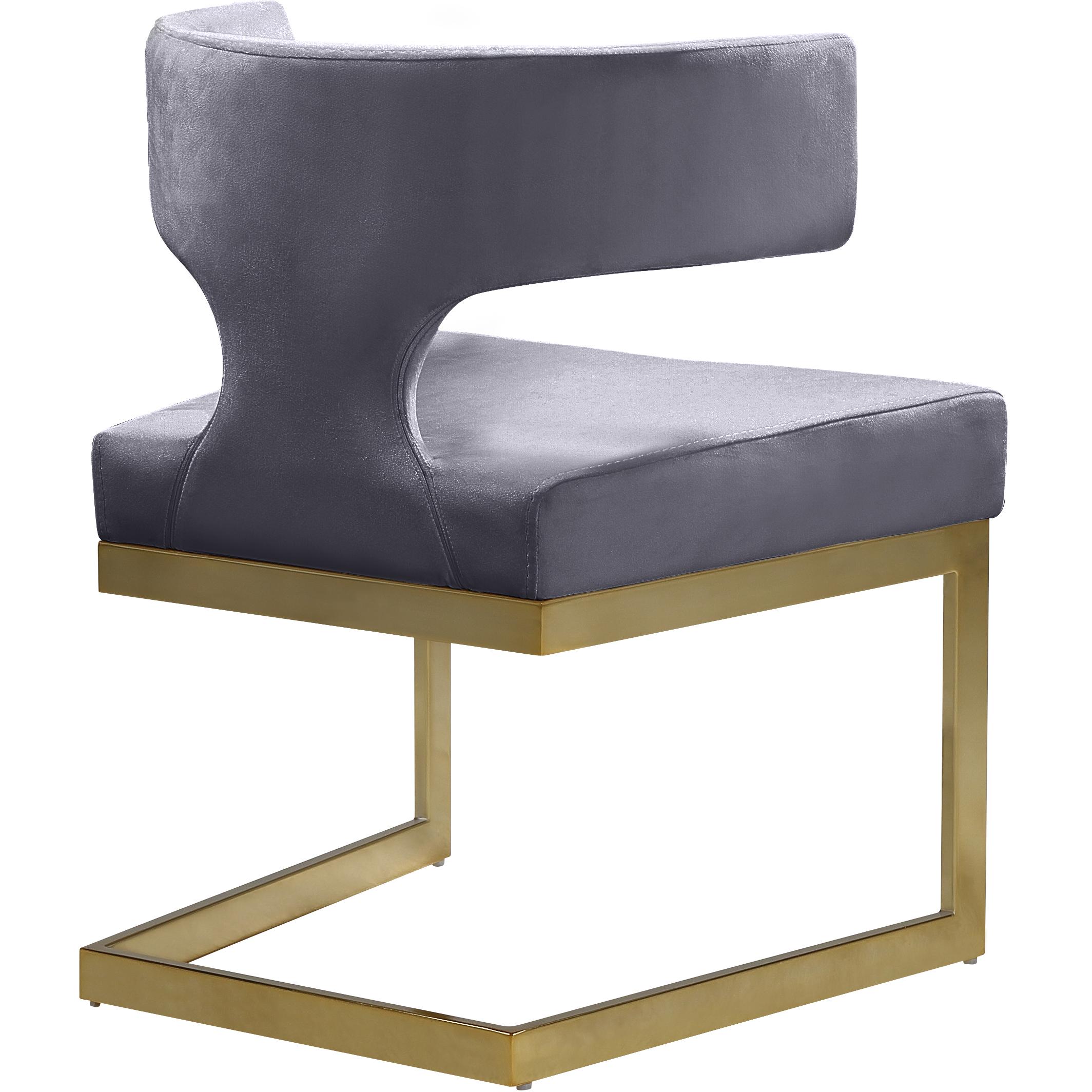 Meridian Alexandra Grey Velvet Dining Chair