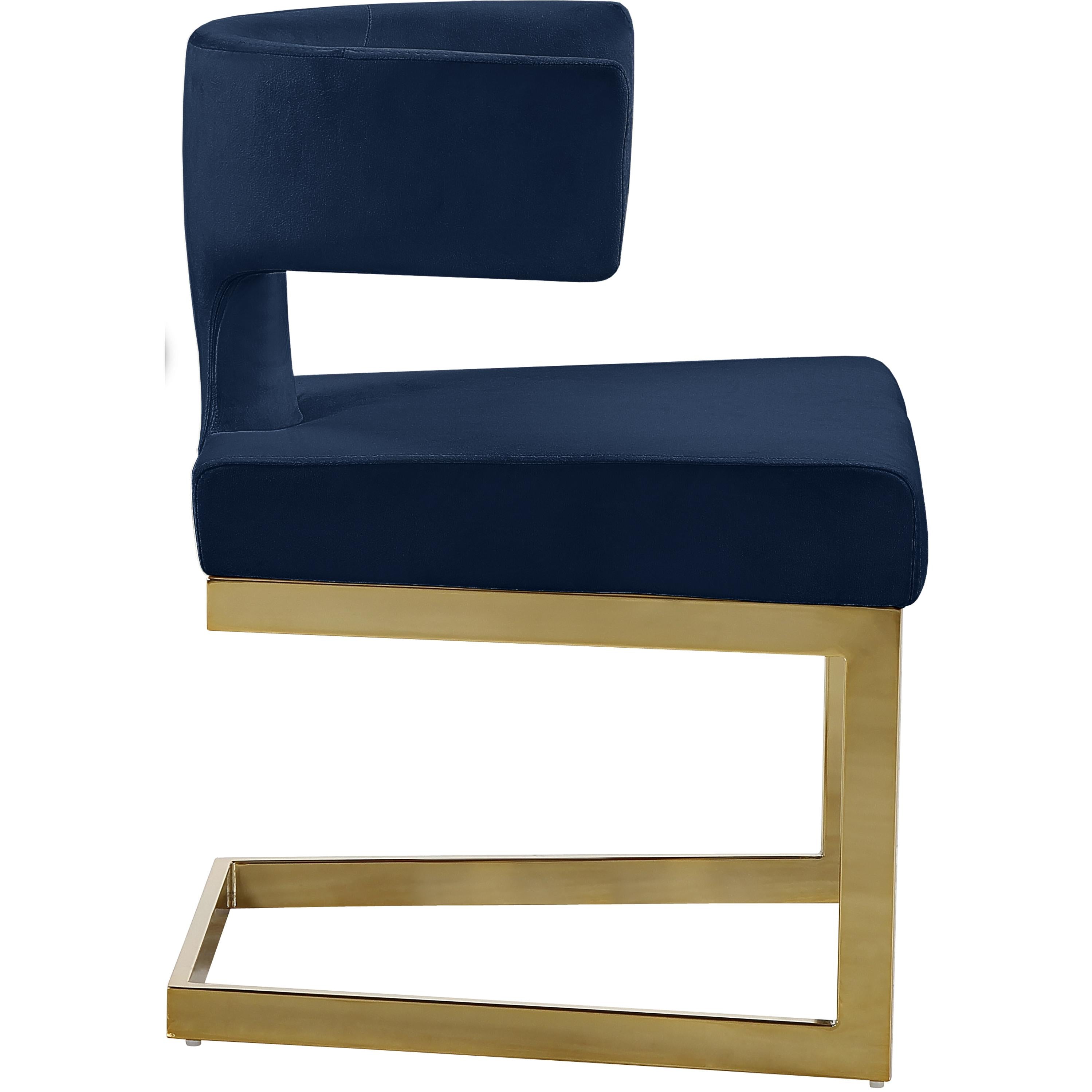 Meridian Alexandra Navy Velvet Dining Chair