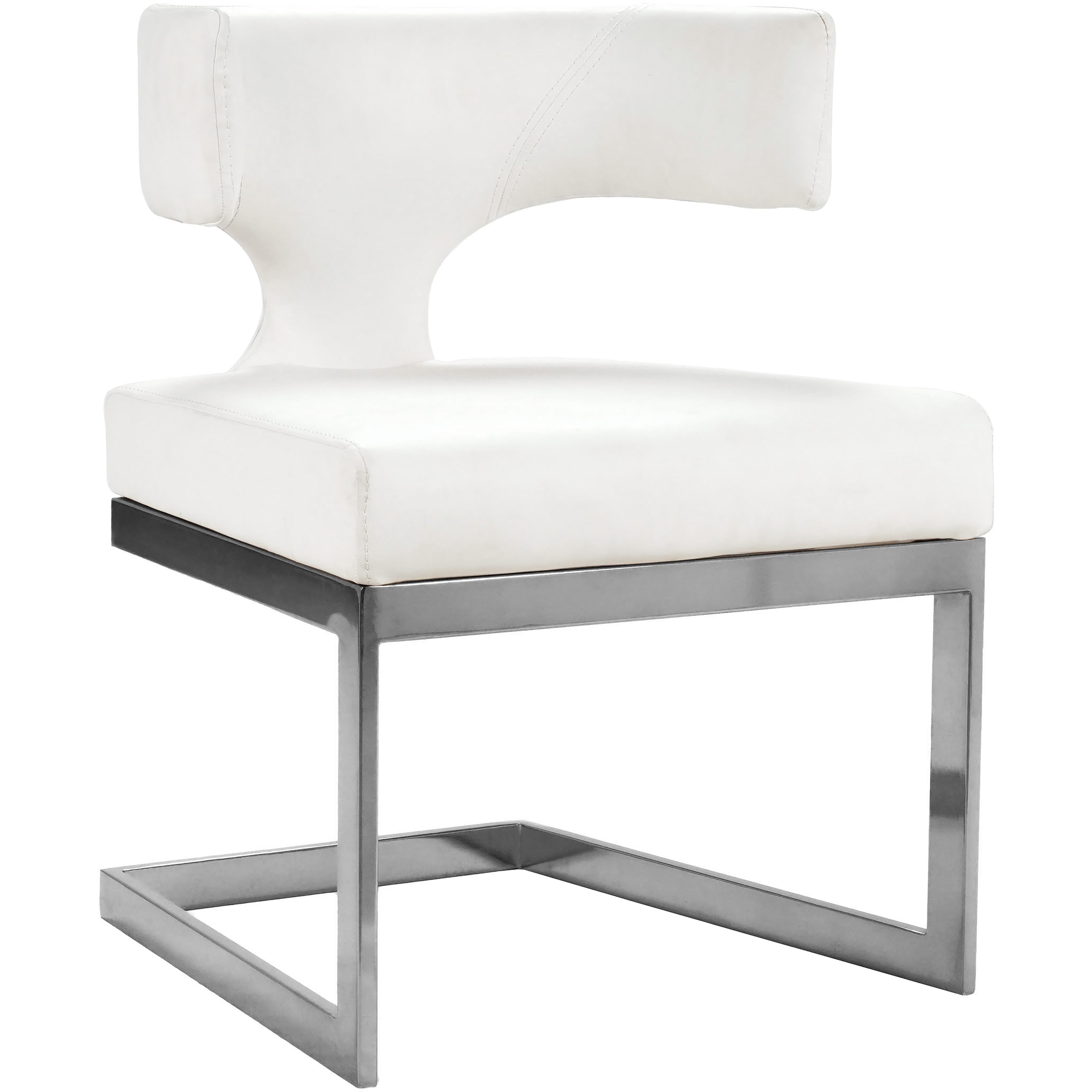 Meridian Alexandra White Vegan Leather Dining Chair