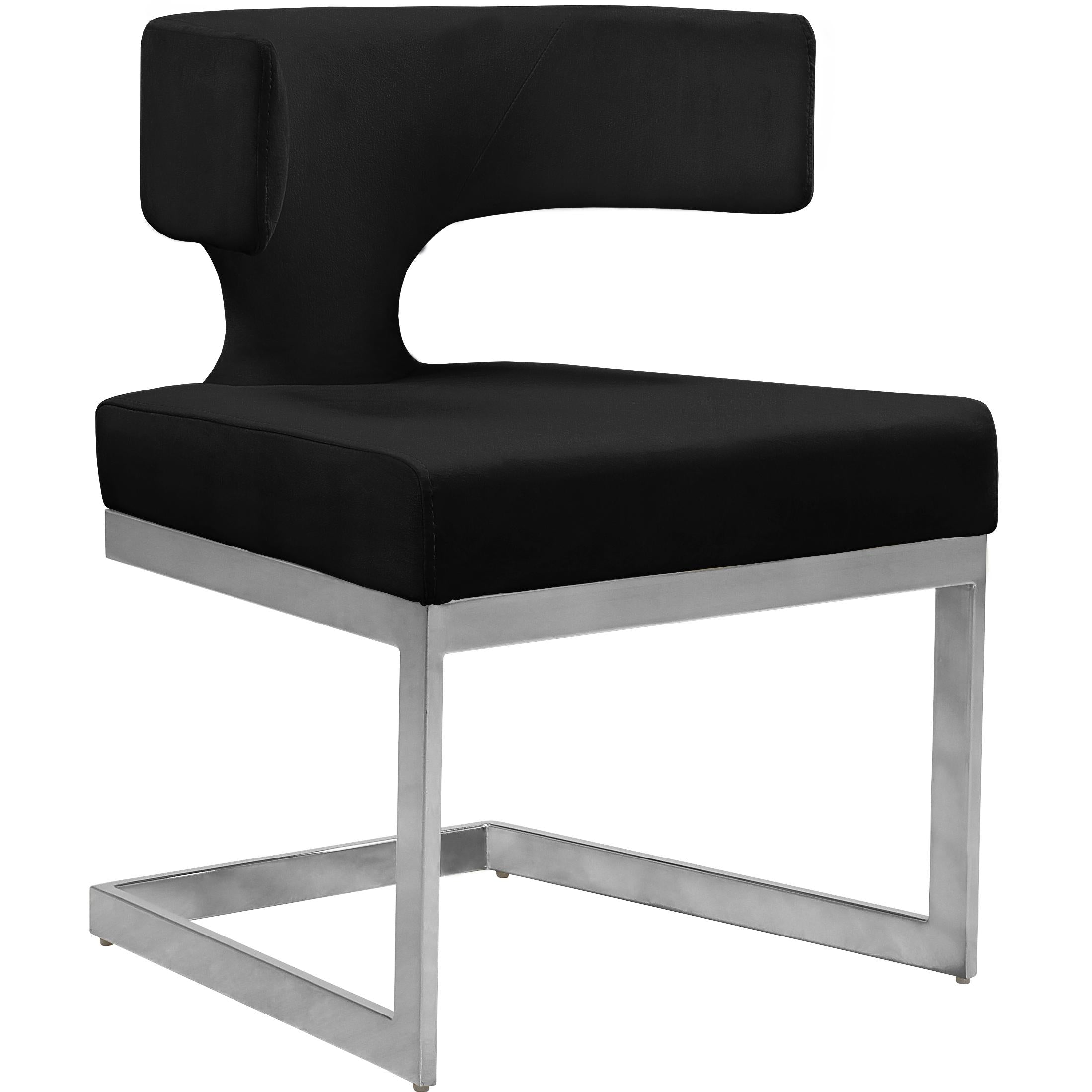 Meridian Alexandra Black Velvet Dining Chair