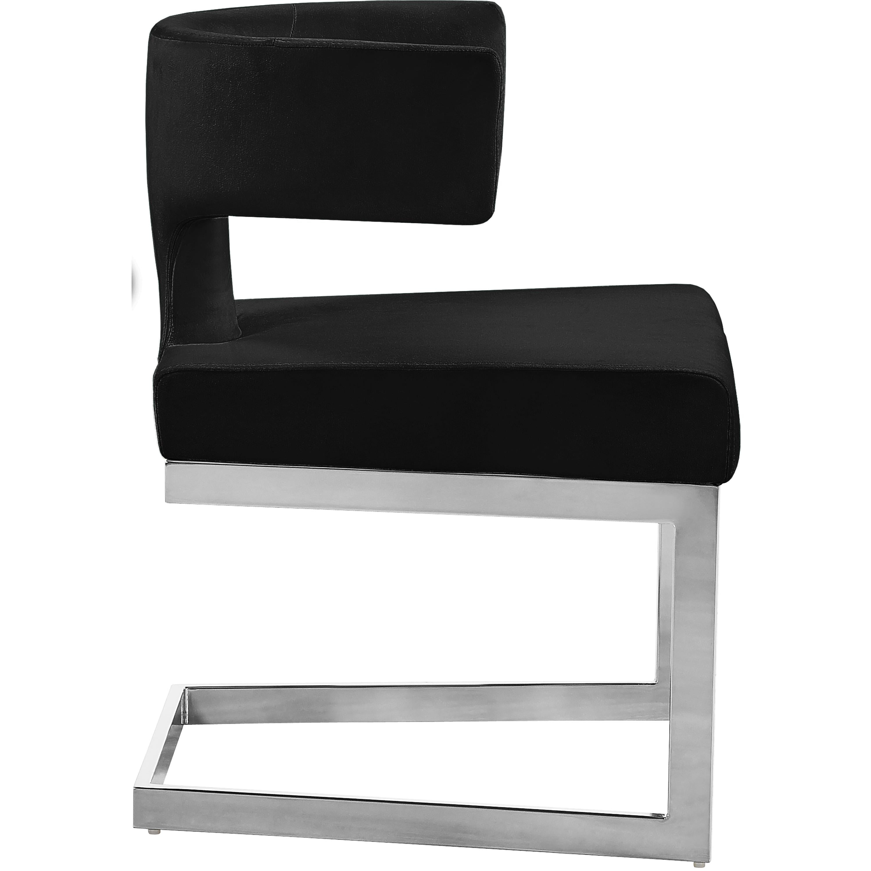 Meridian Alexandra Black Velvet Dining Chair