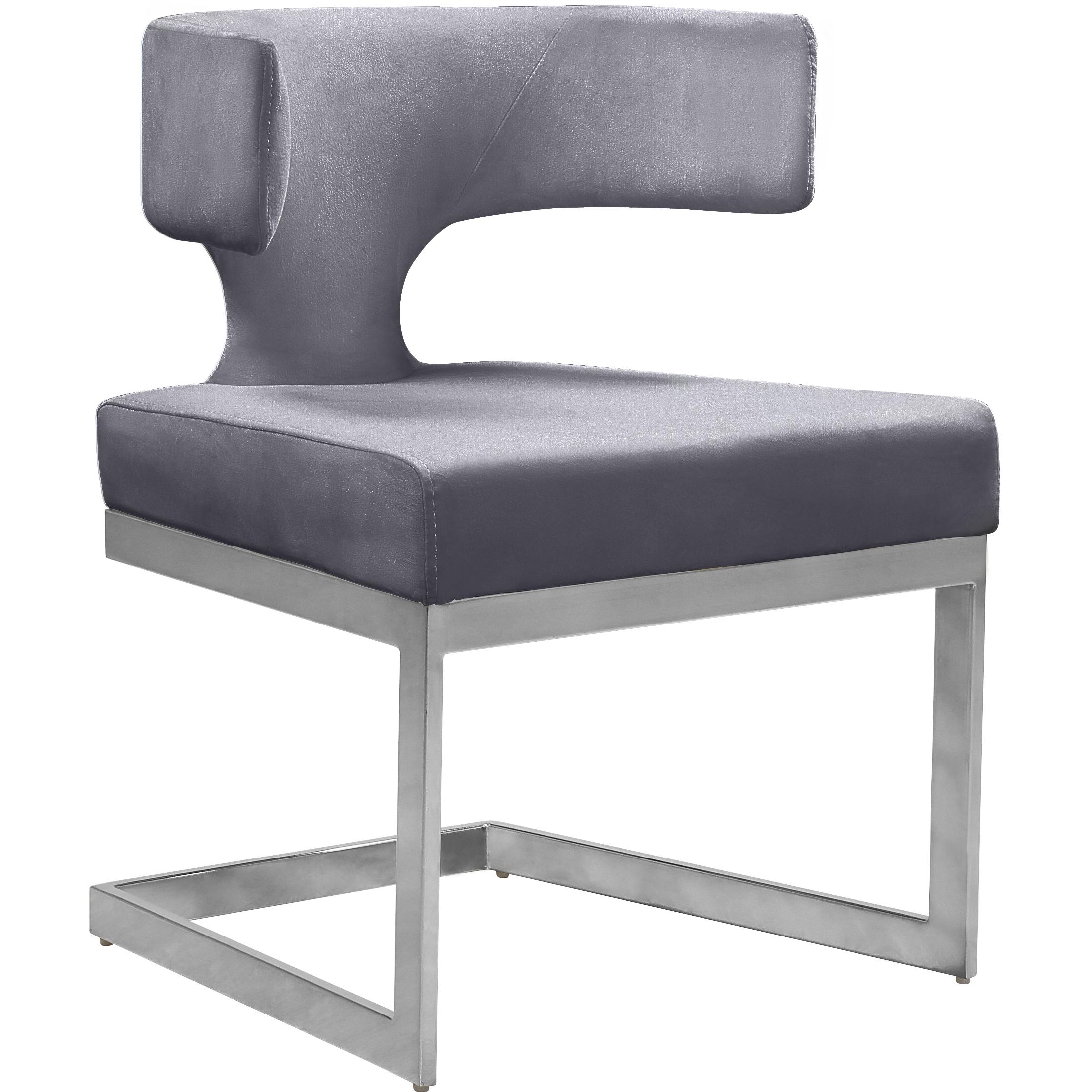 Meridian Alexandra Grey Velvet Dining Chair