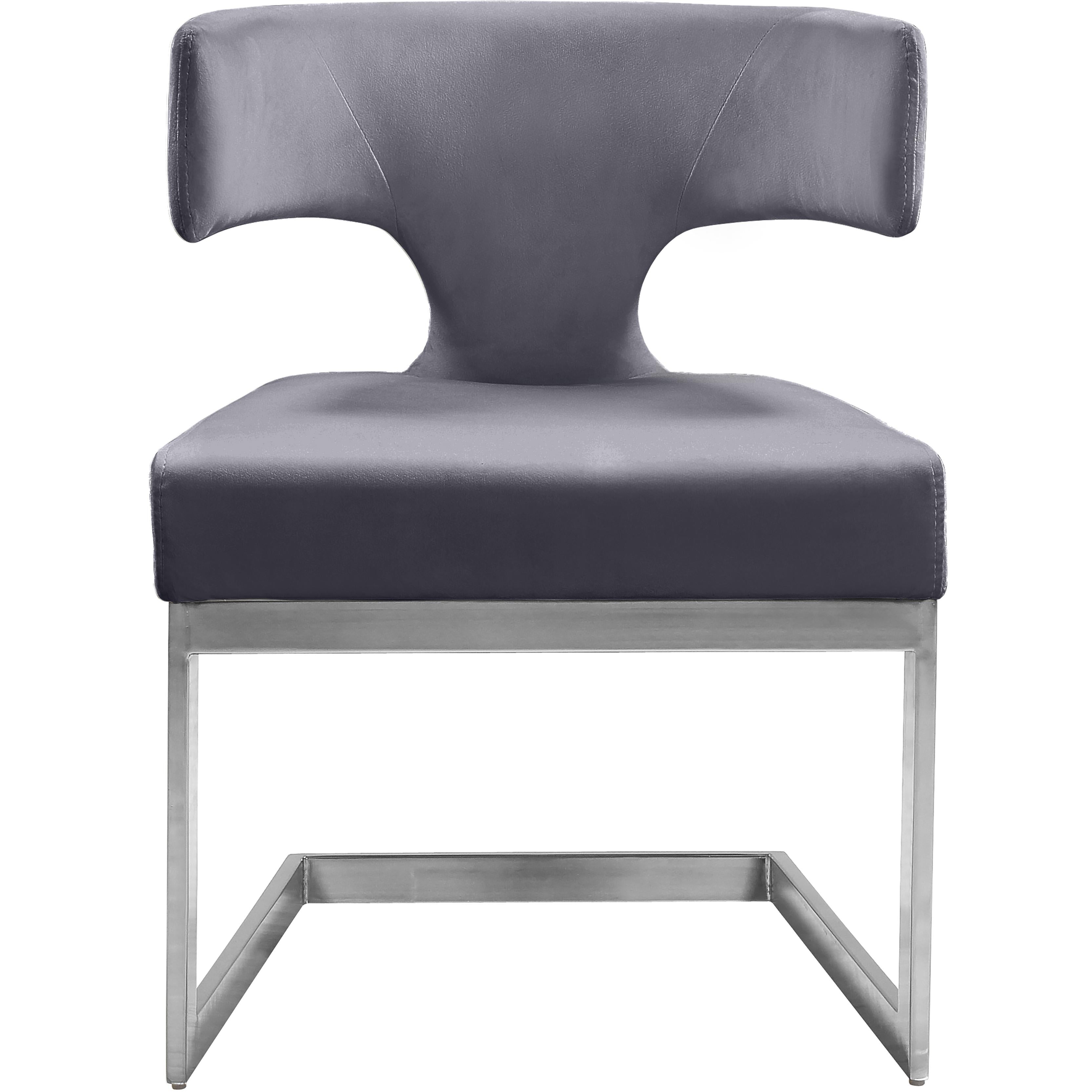 Meridian Alexandra Grey Velvet Dining Chair