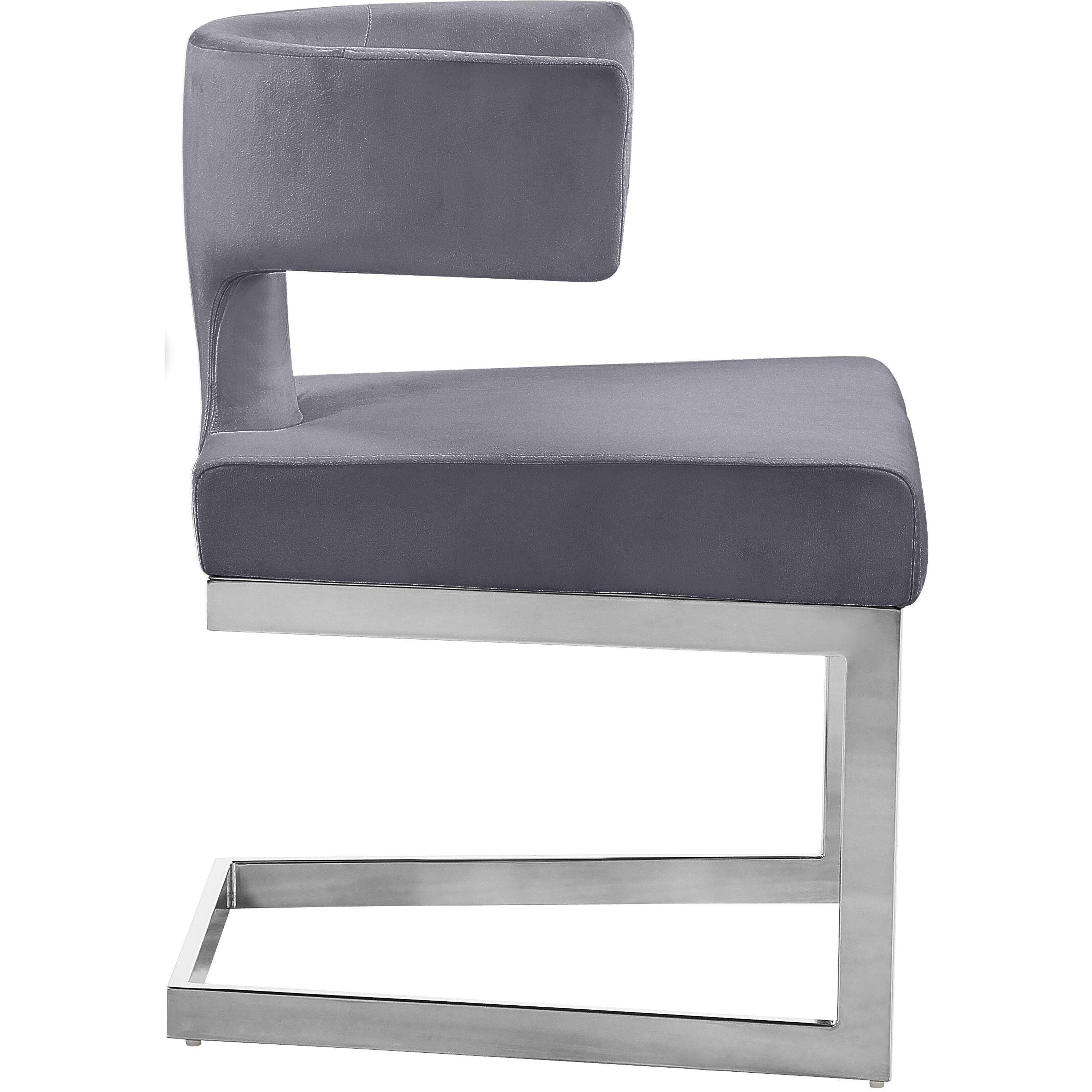 Meridian Alexandra Grey Velvet Dining Chair