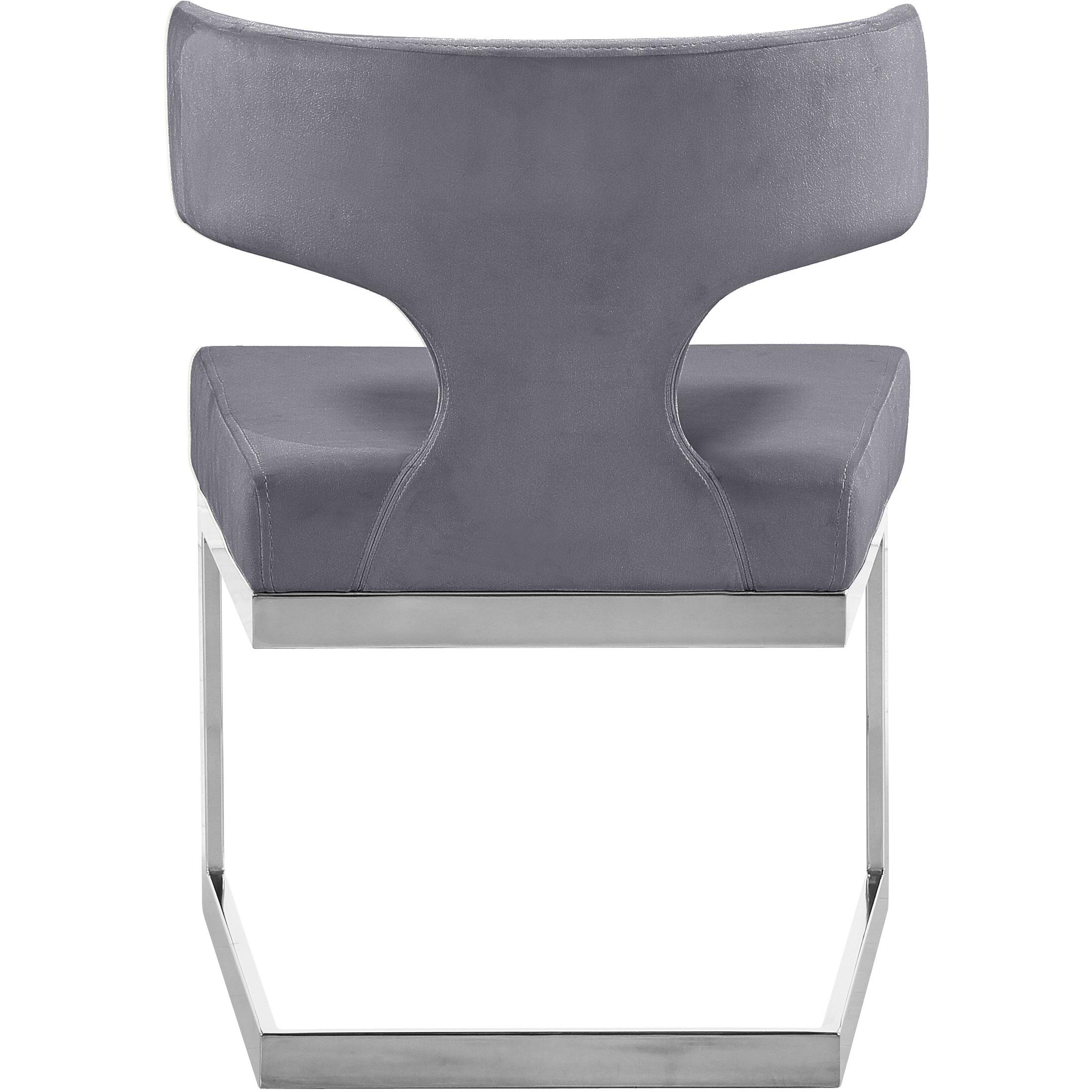 Meridian Alexandra Grey Velvet Dining Chair