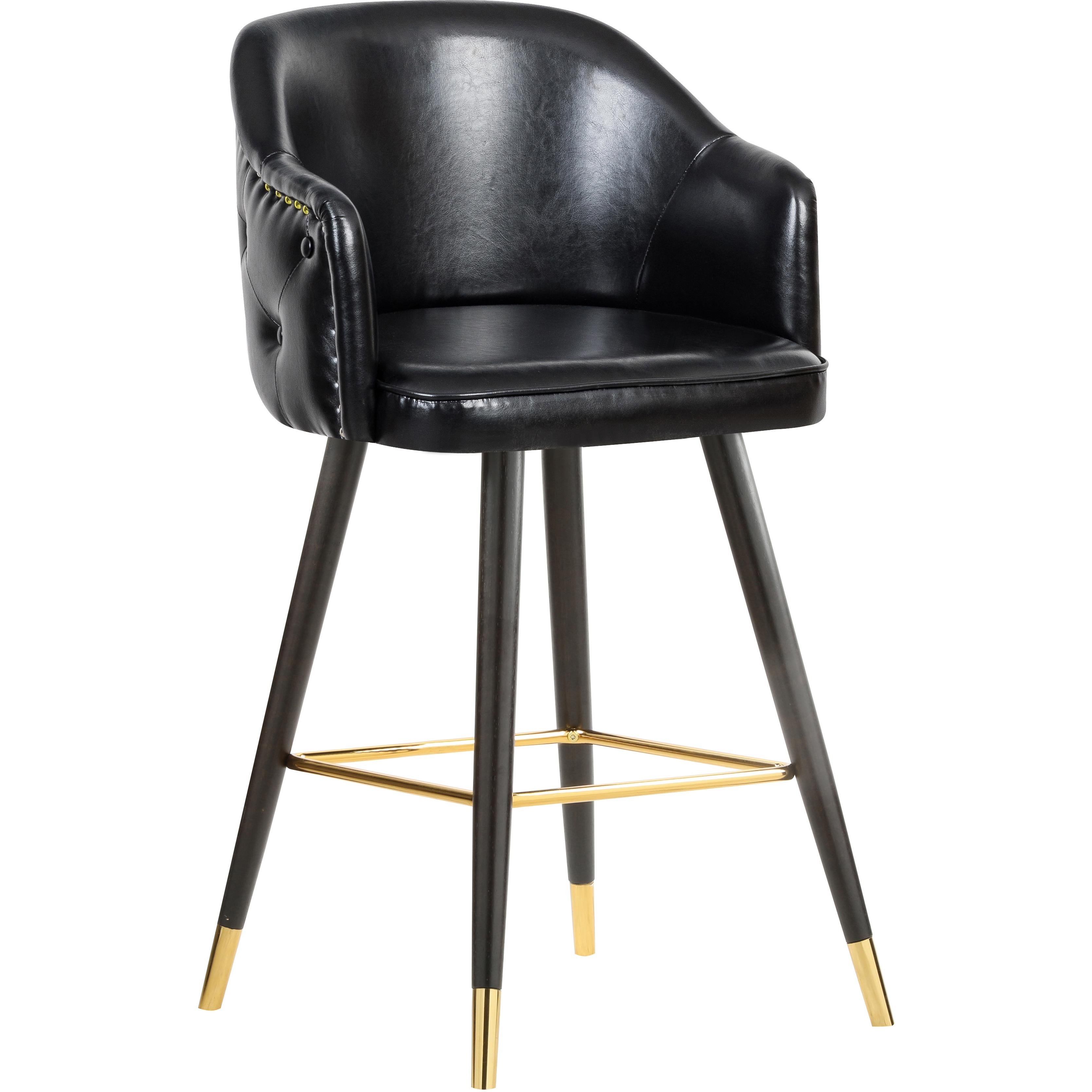 Meridian Barbosa Black Vegan Leather Counter/Bar Stool