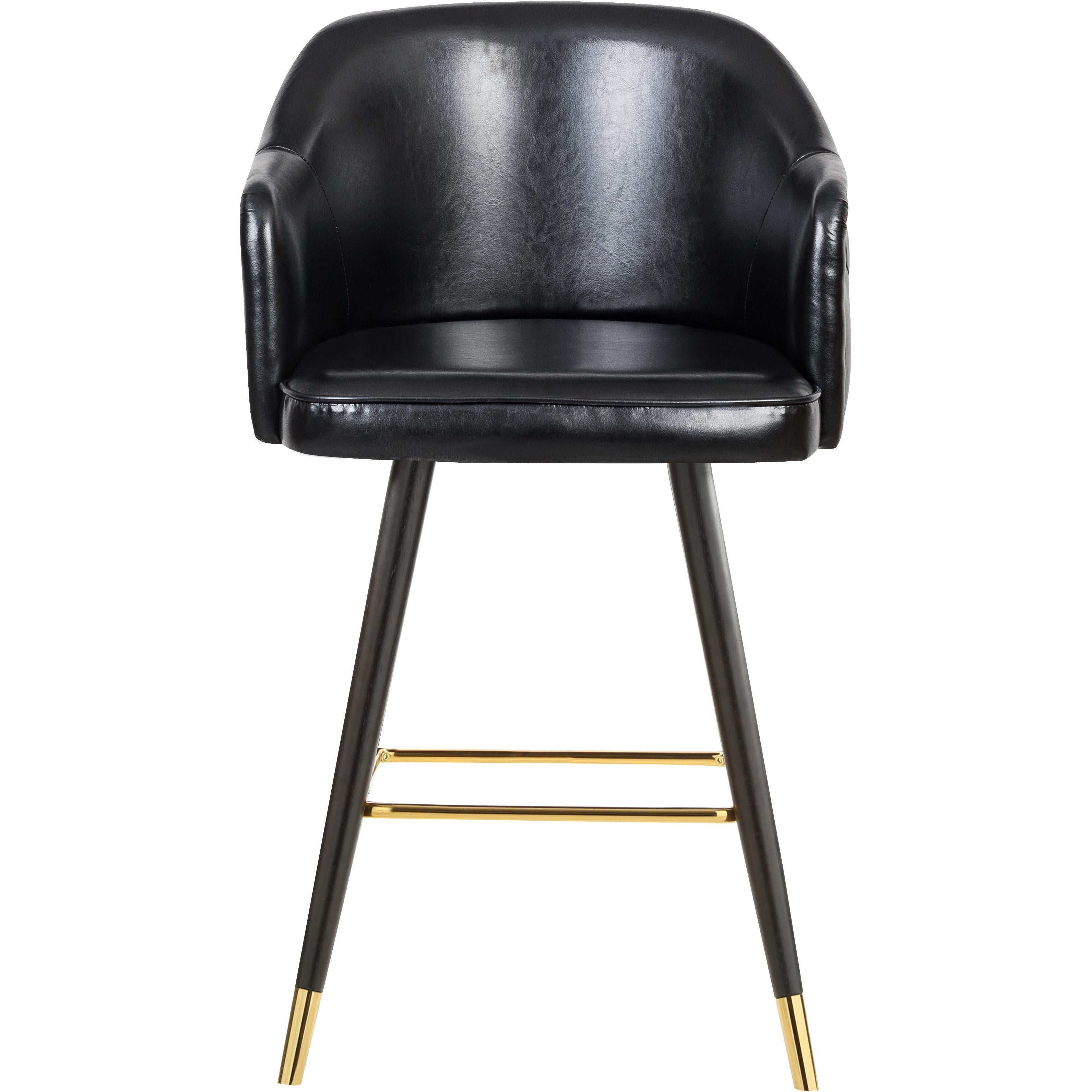 Meridian Barbosa Black Vegan Leather Counter/Bar Stool