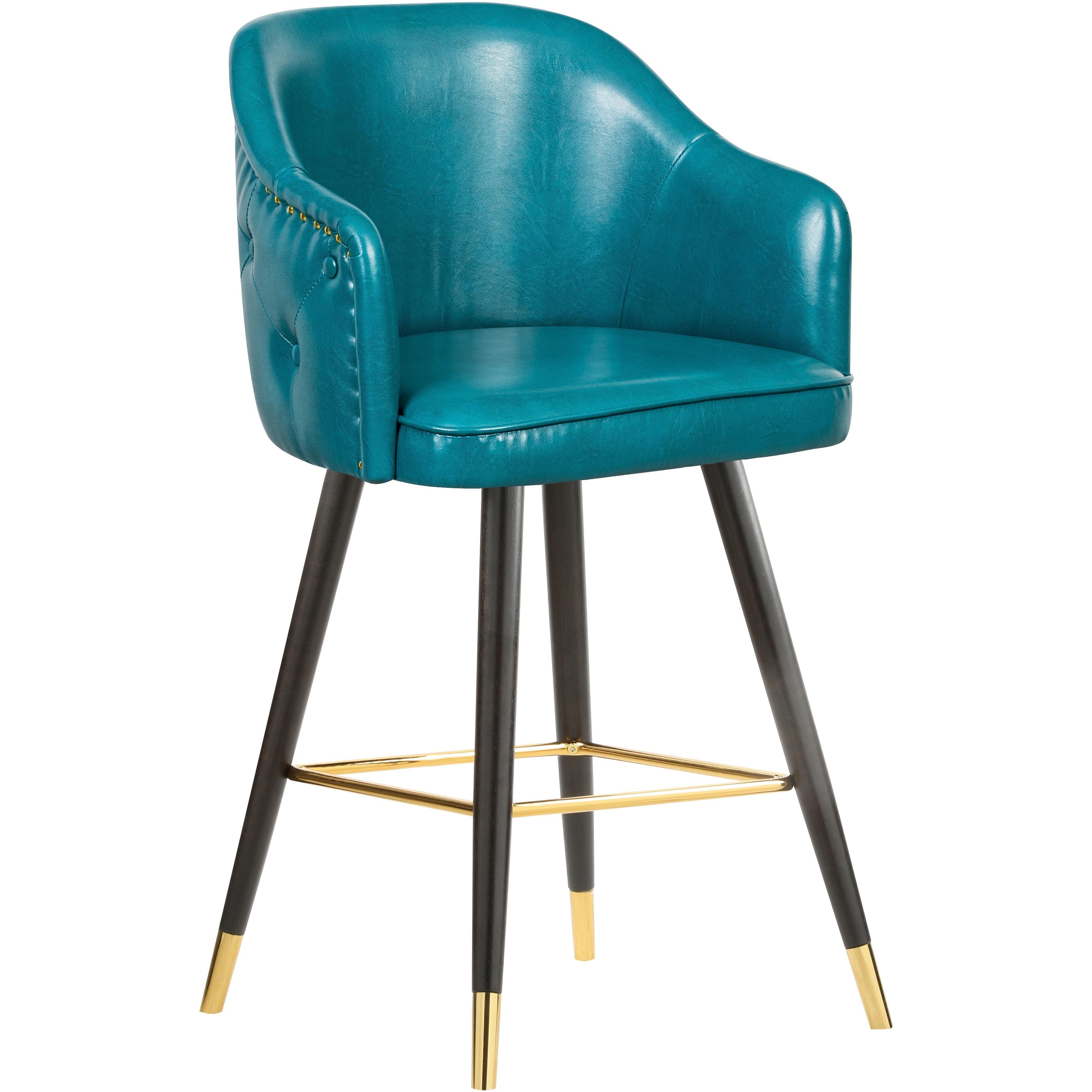 Meridian Barbosa Blue Vegan Leather Counter/Bar Stool