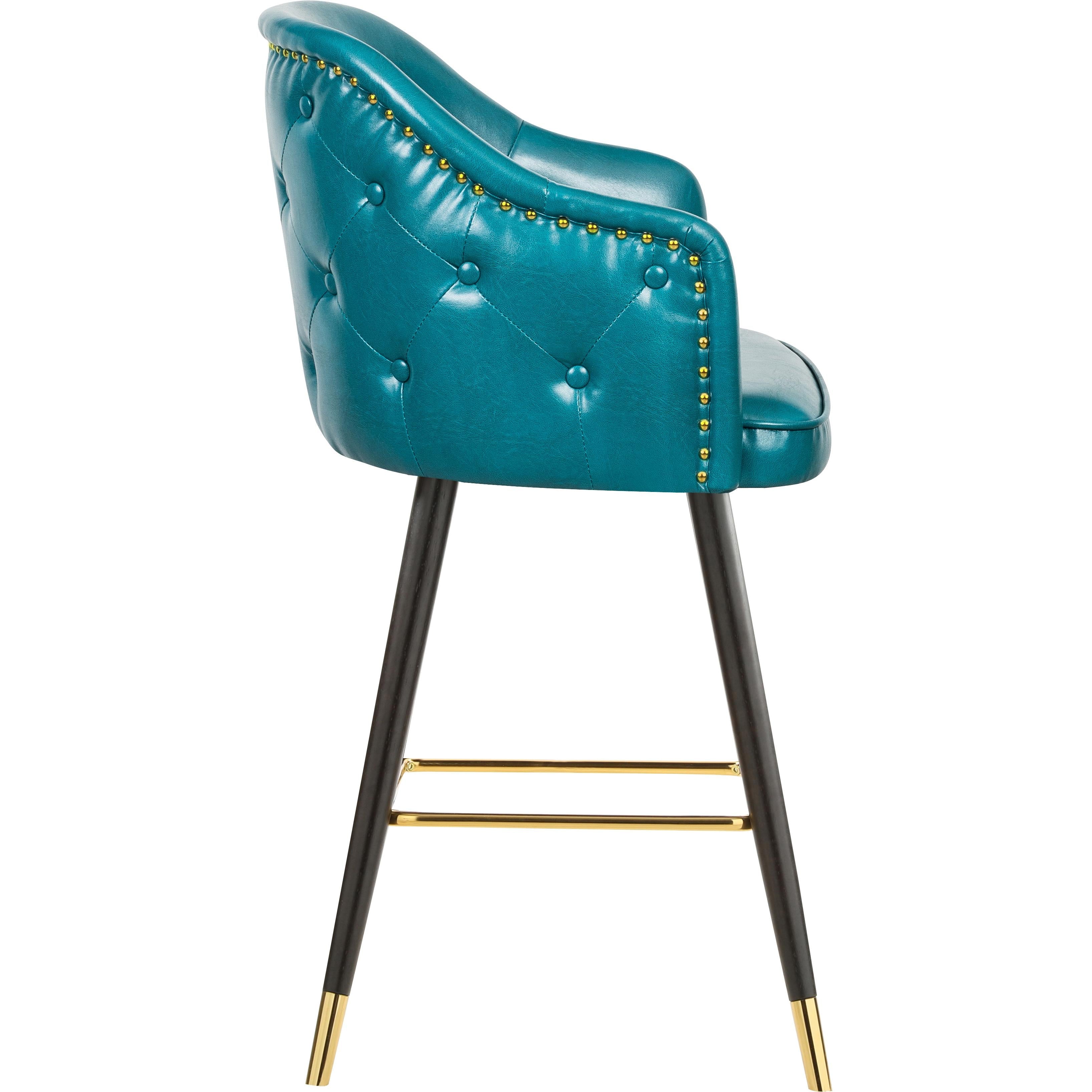 Meridian Barbosa Blue Vegan Leather Counter/Bar Stool