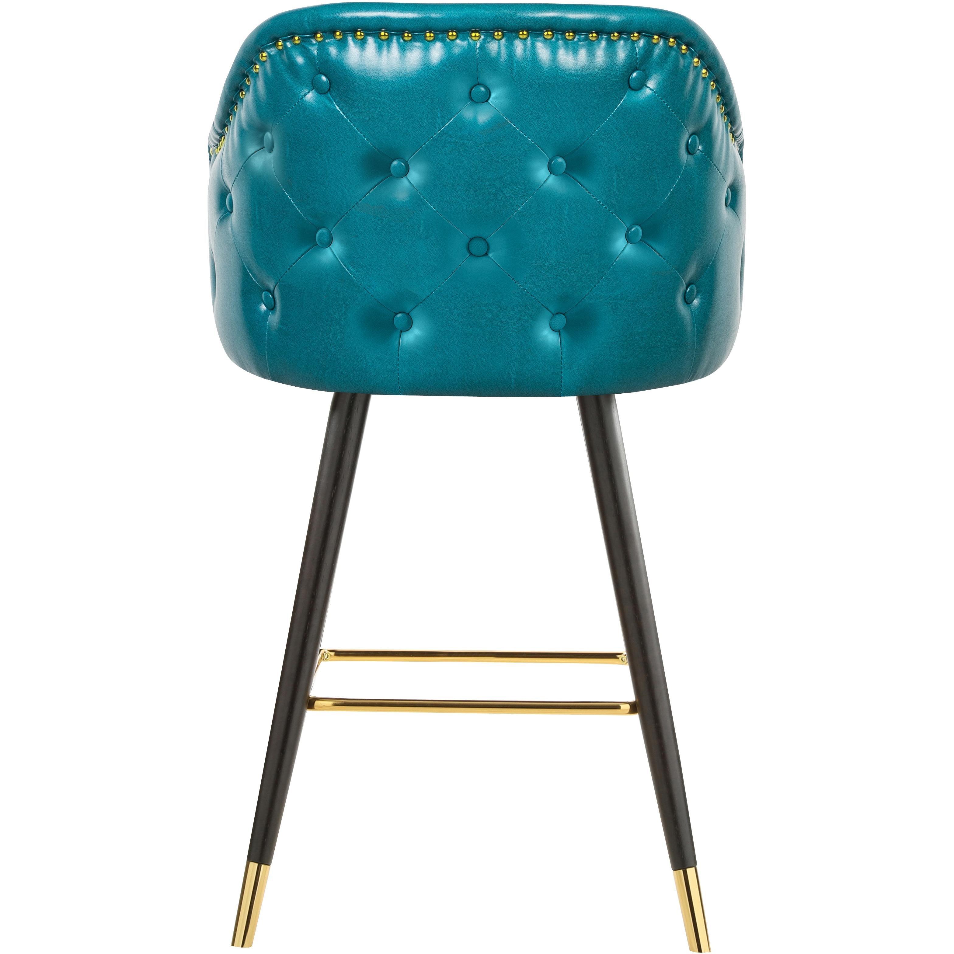 Meridian Barbosa Blue Vegan Leather Counter/Bar Stool