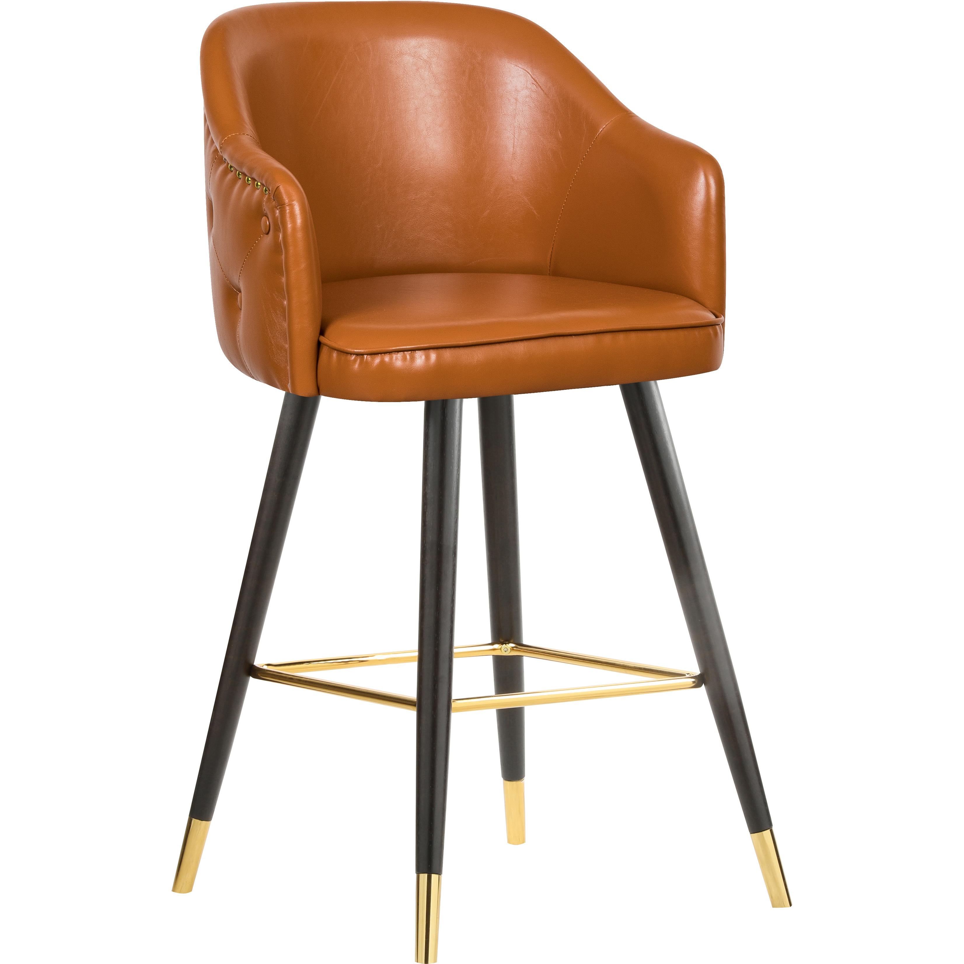 Meridian Barbosa Cognac Vegan Leather Counter/Bar Stool