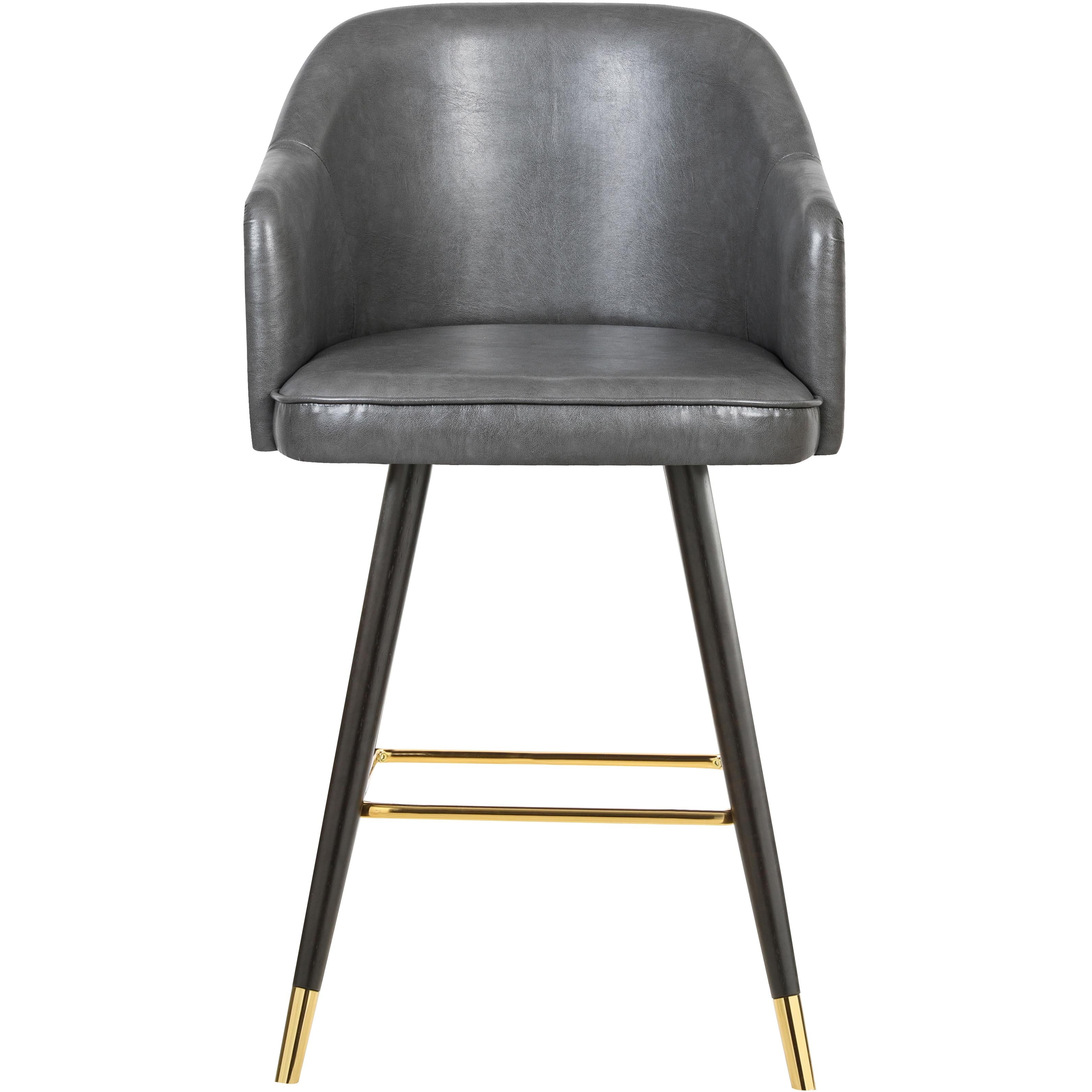 Meridian Barbosa Grey Vegan Leather Counter/Bar Stool