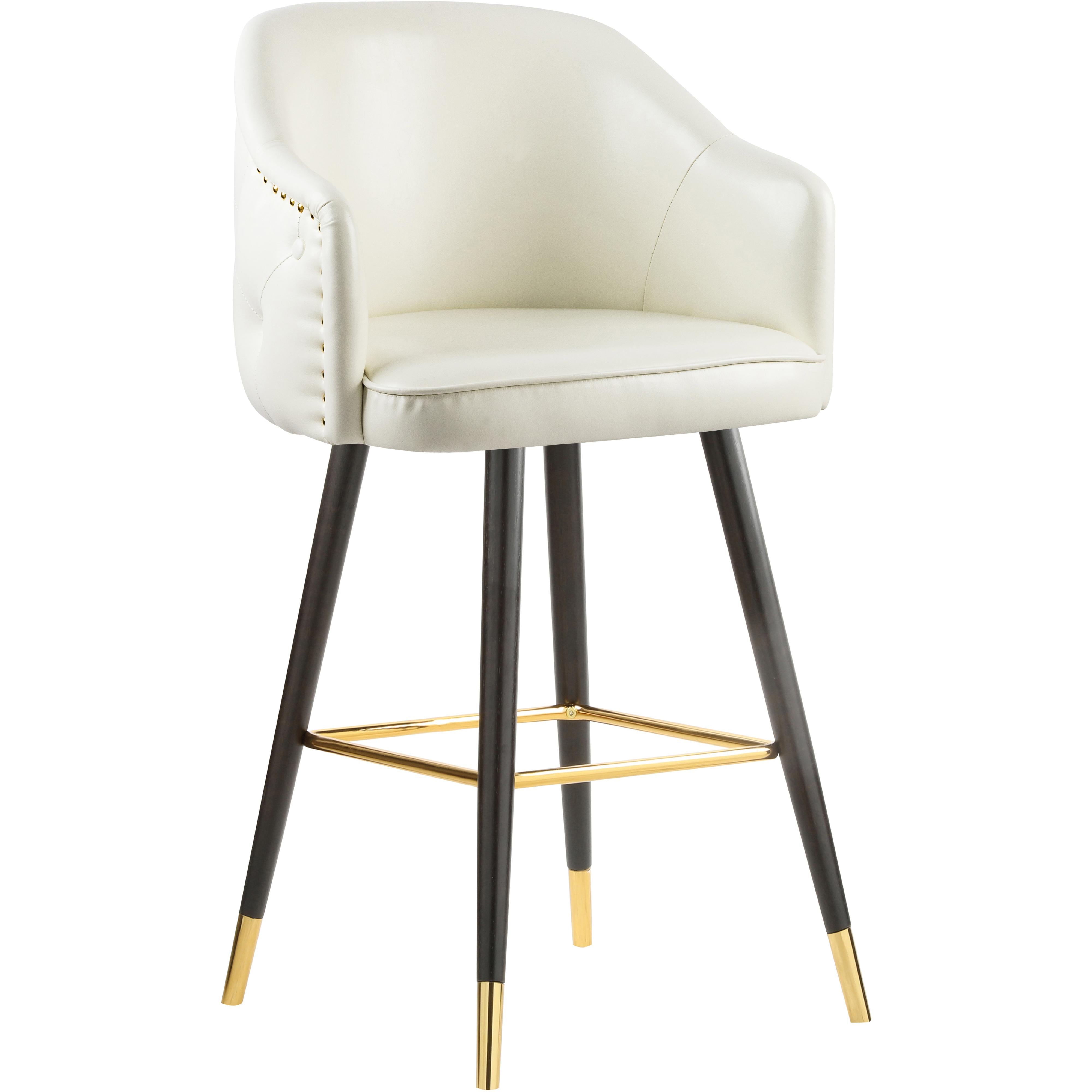 Meridian Barbosa White Vegan Leather Counter/Bar Stool