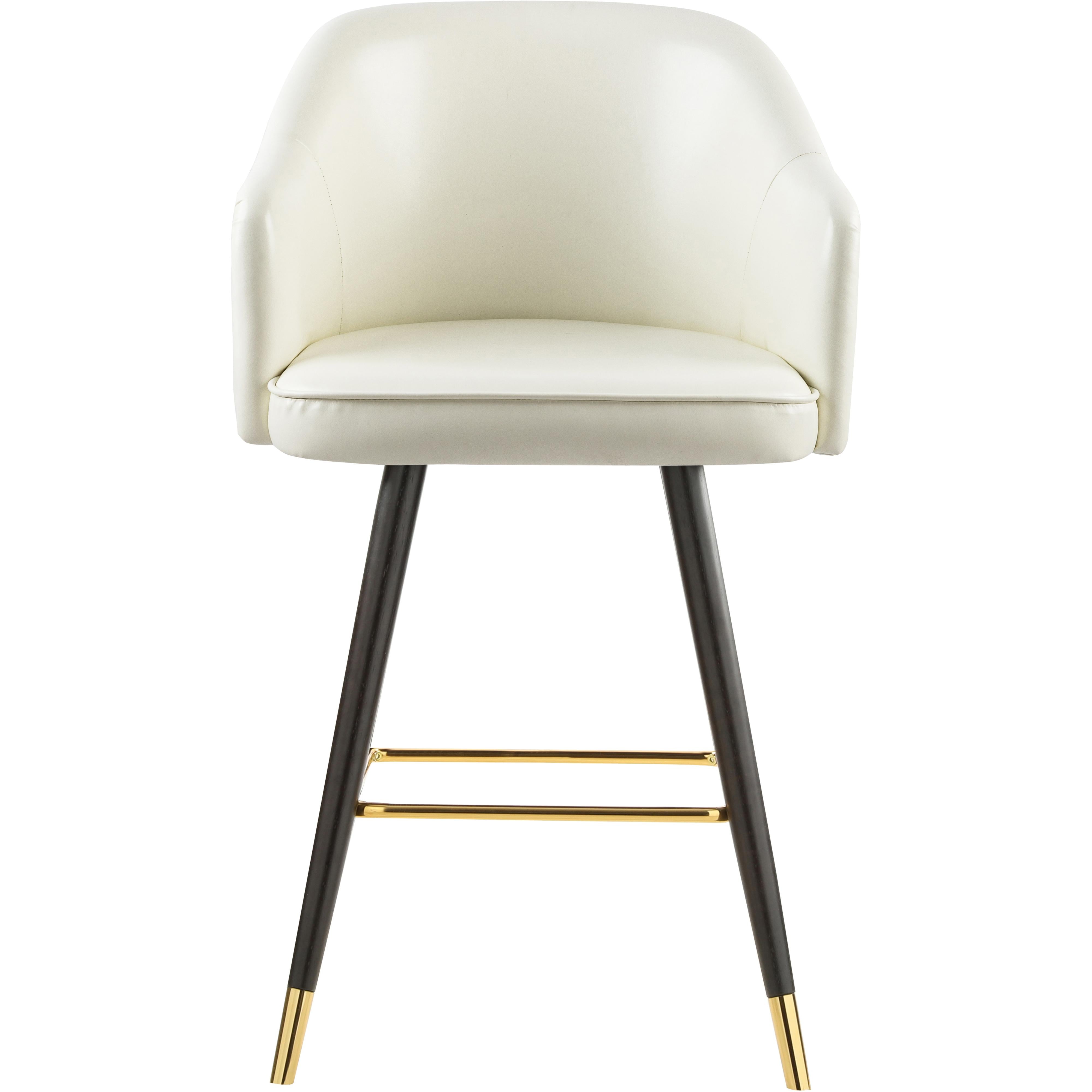 Meridian Barbosa White Vegan Leather Counter/Bar Stool