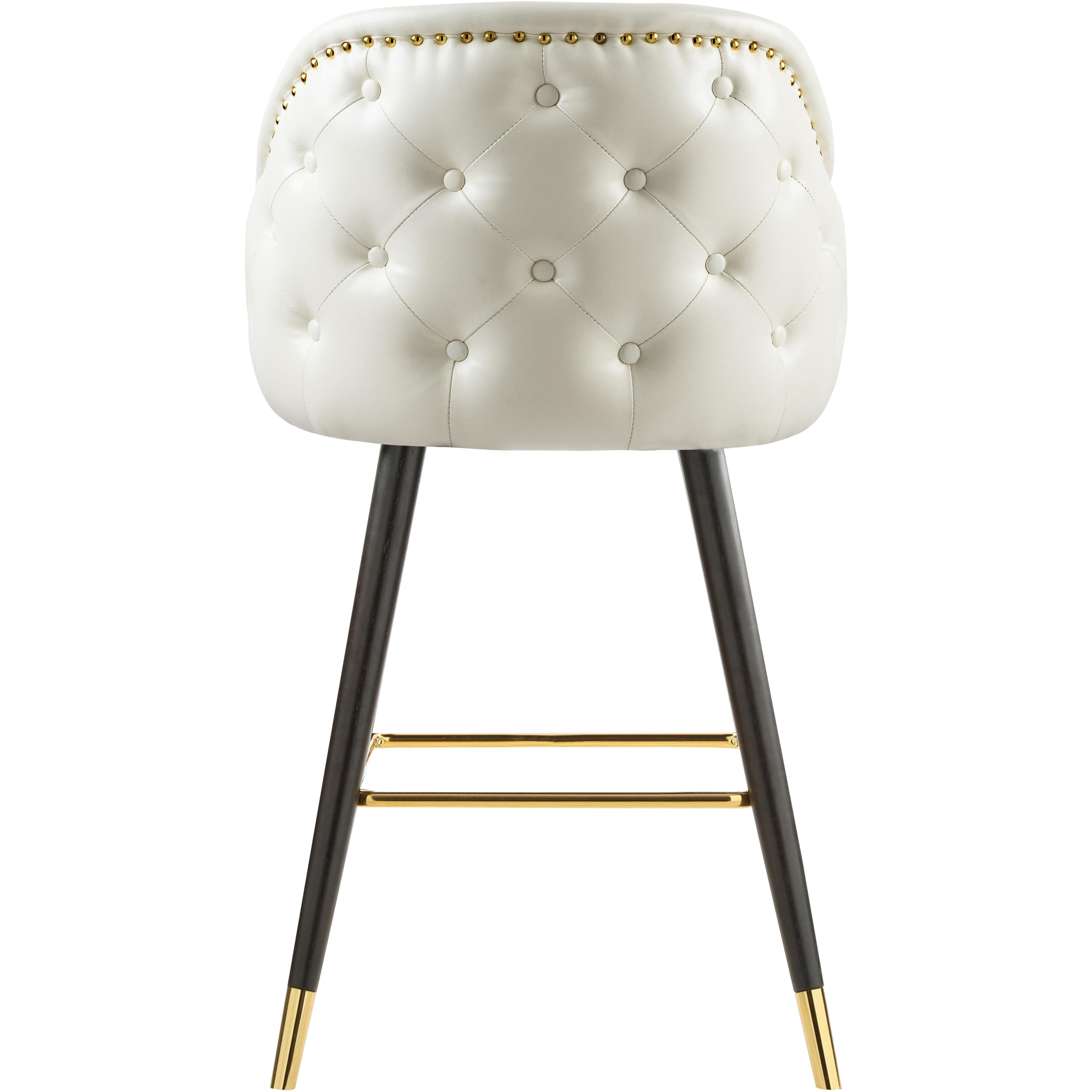 Meridian Barbosa White Vegan Leather Counter/Bar Stool