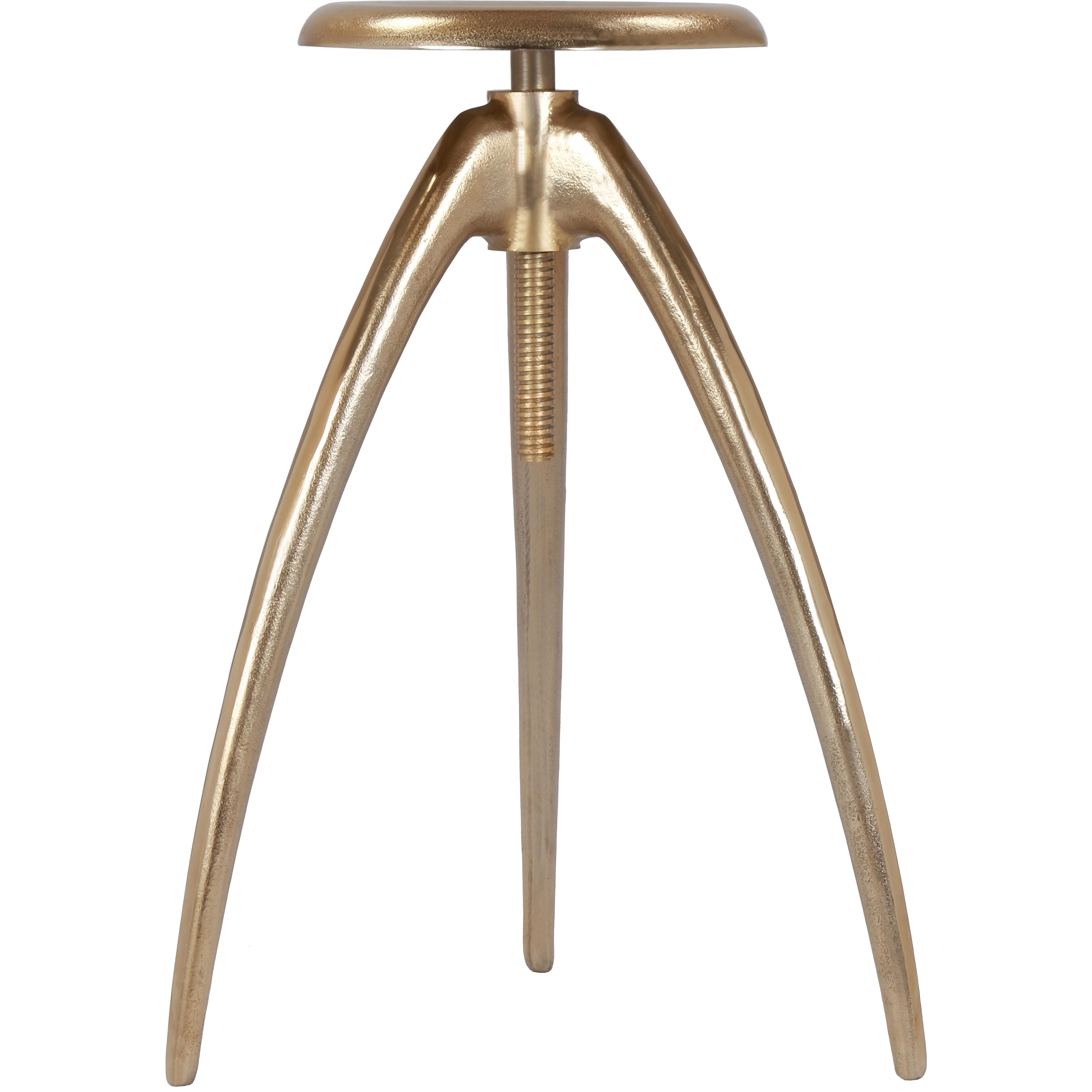 Meridian Clara Gold Aluminum Counter/Bar Stool