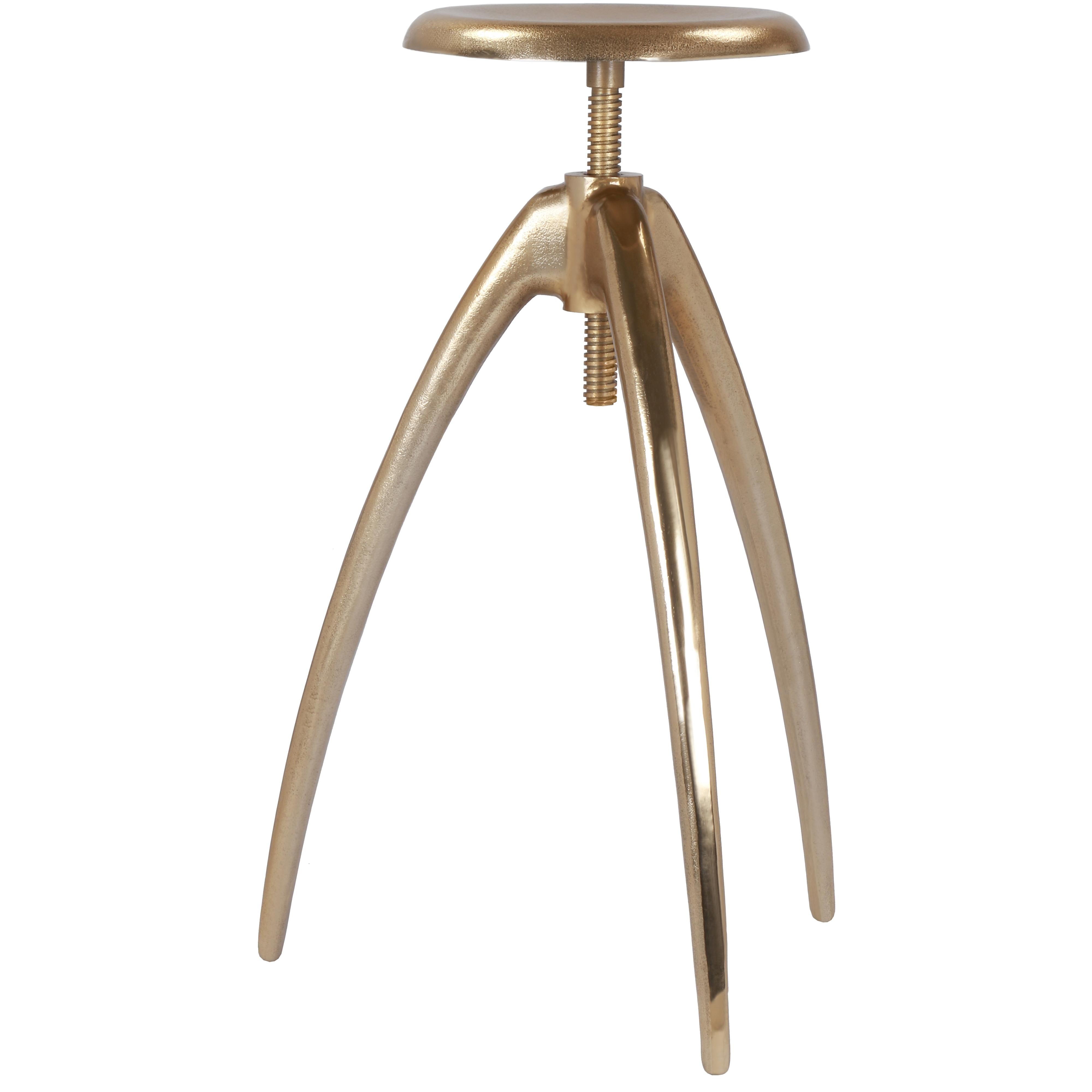 Meridian Clara Gold Aluminum Counter/Bar Stool