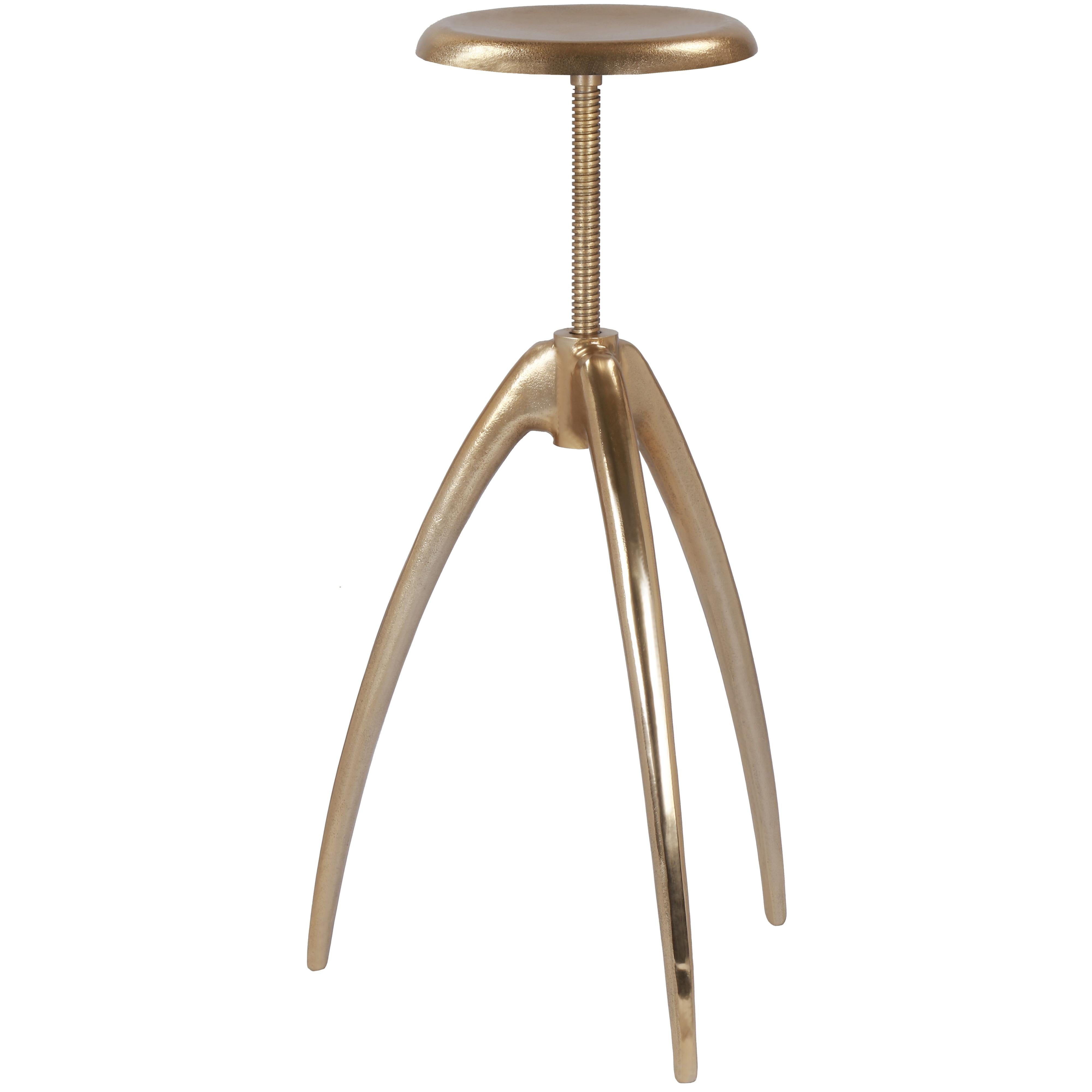 Meridian Clara Gold Aluminum Counter/Bar Stool