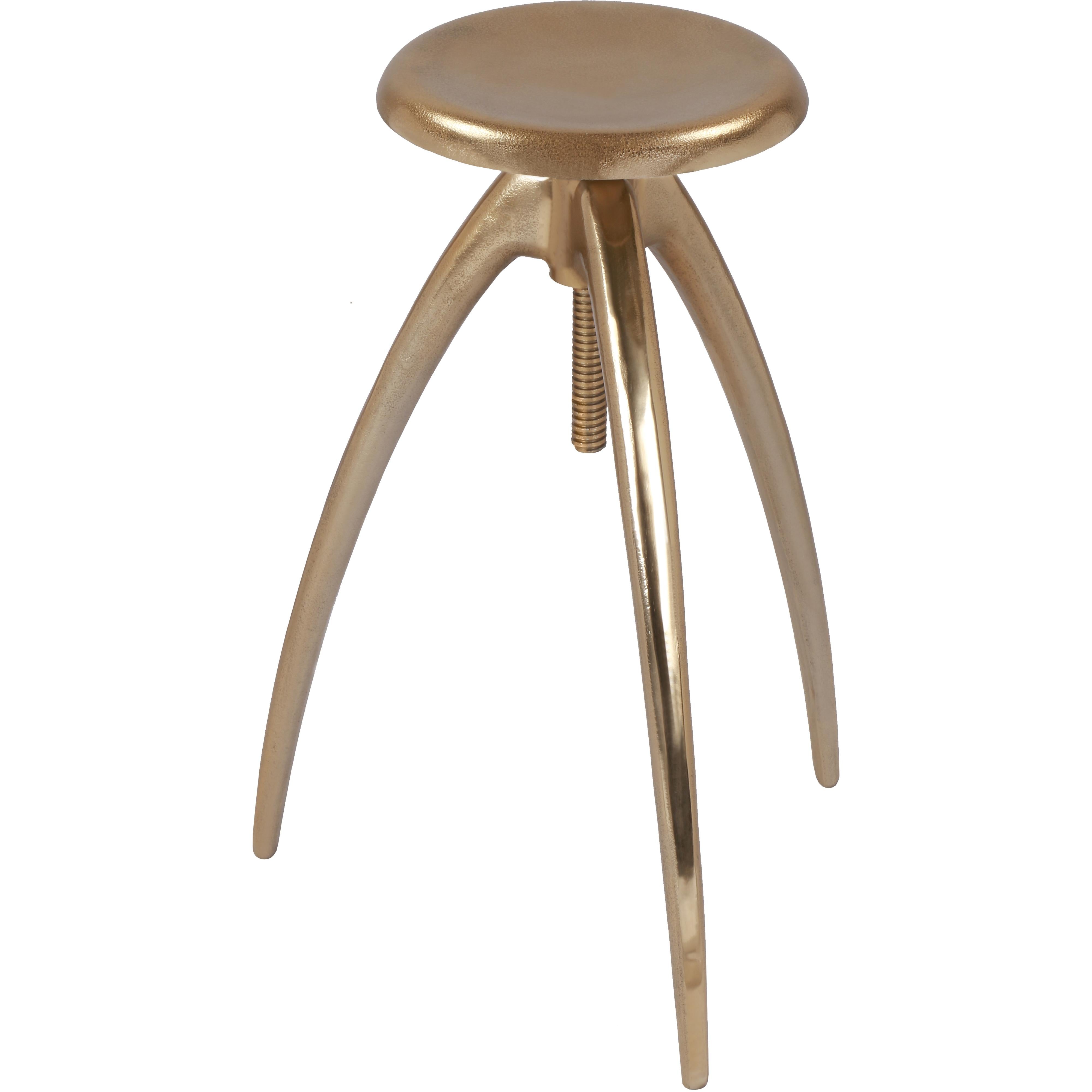 Meridian Clara Gold Aluminum Counter/Bar Stool