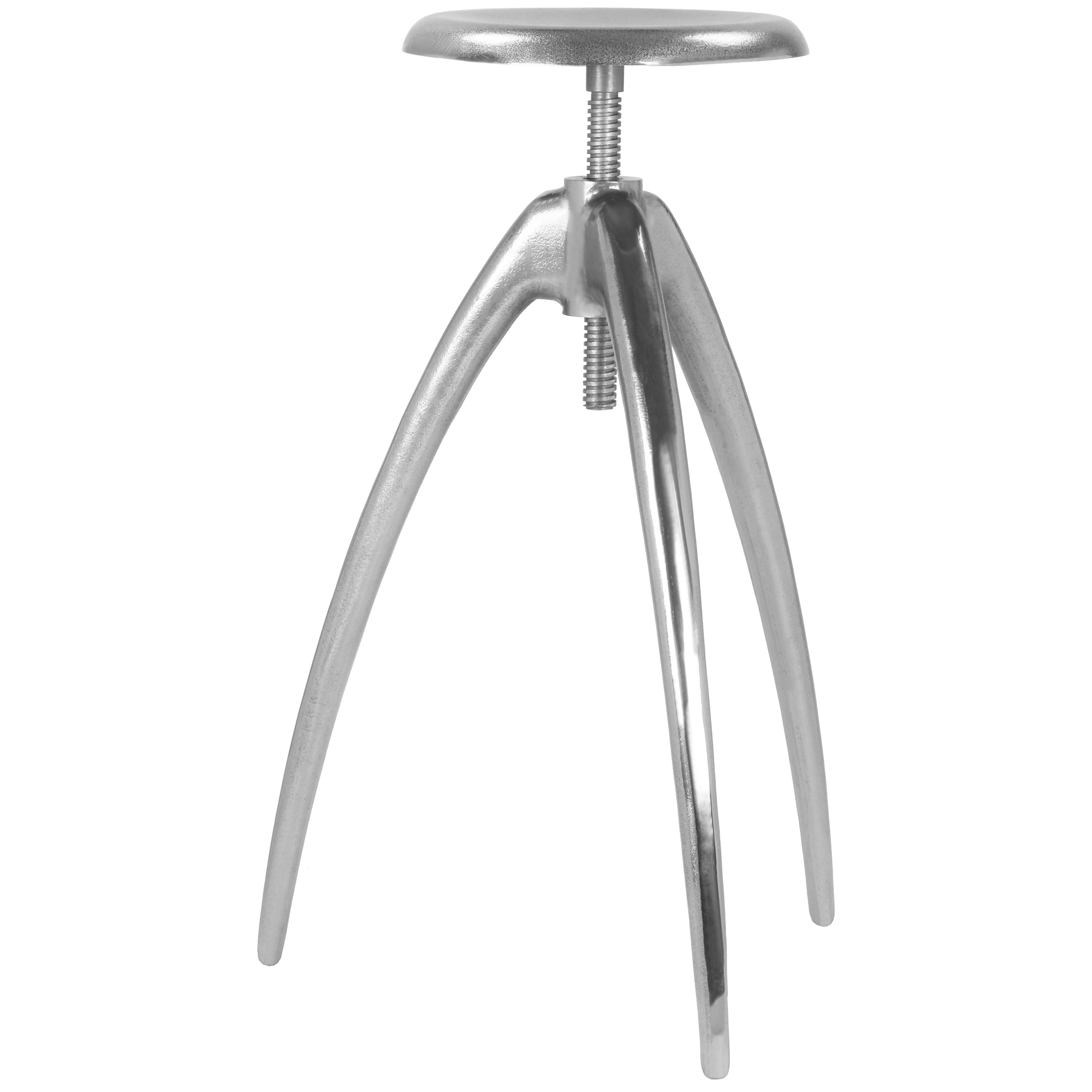 Meridian Clara Silver Aluminum Counter/Bar Stool