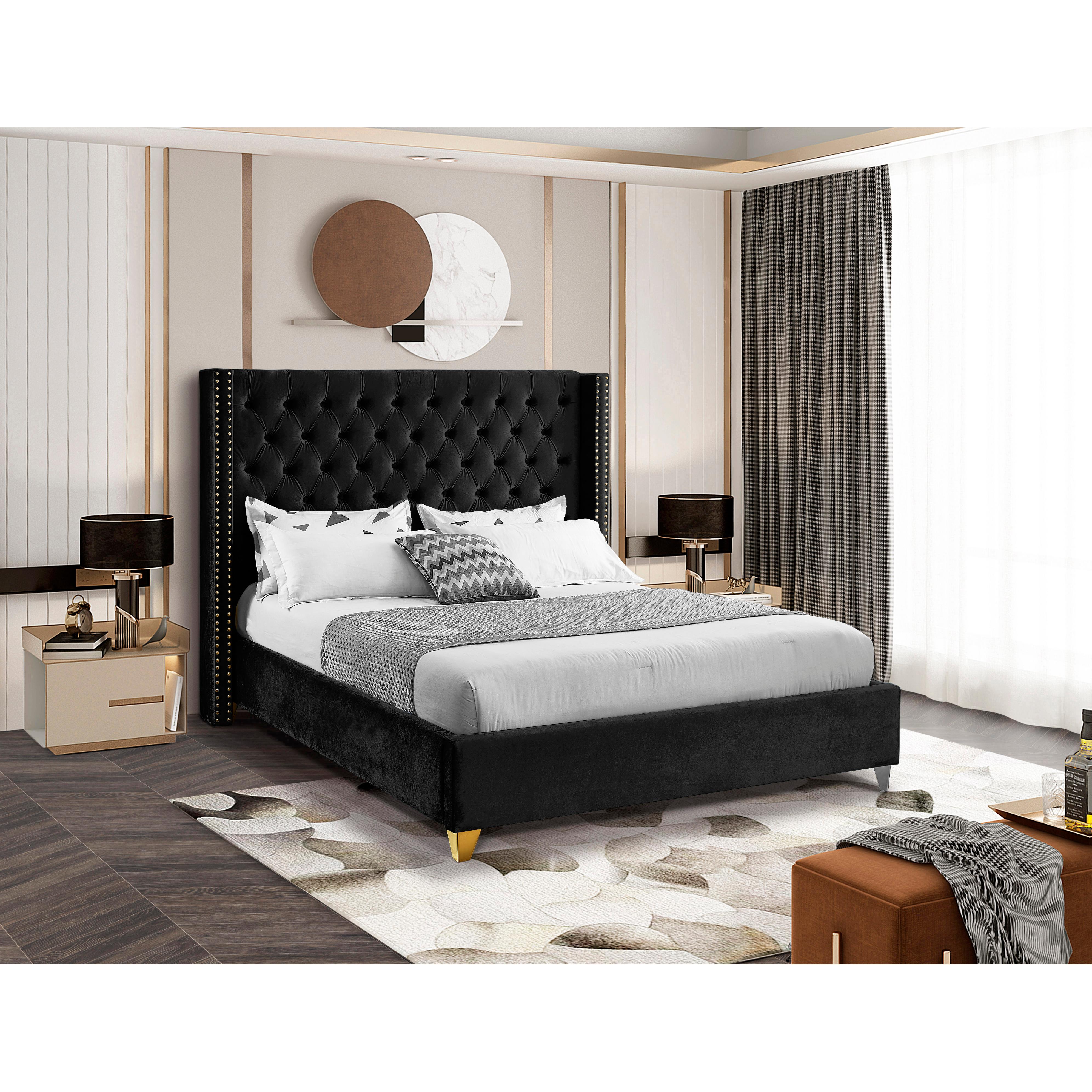 Meridian Barolo Black Velvet Full Bed